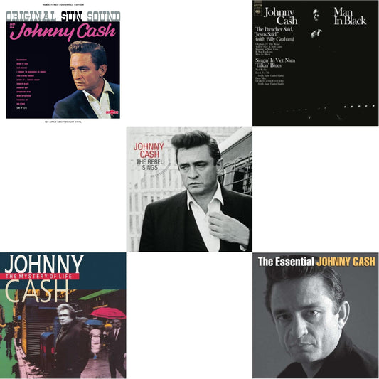 This is a 5 LP Vinyl SKU bundle.
1.This LP Vinyl is brand new.Format: LP VinylThis item's title is: Original Sun Sound Of Johnny CashArtist: Johnny CashLabel: CHARLYBarcode: 5060767440612Release Date: 10/16/2020
2.This LP Vinyl is brand new.