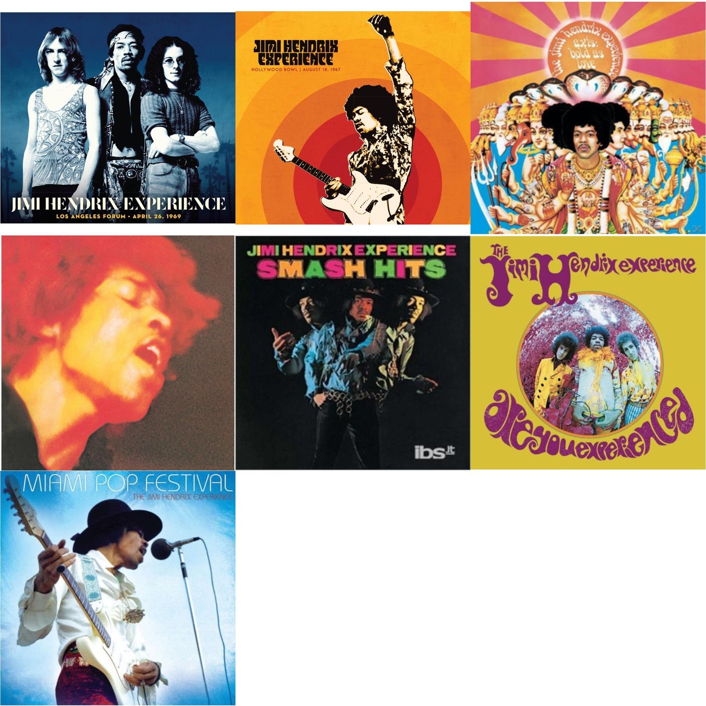 Los Angeles Forum (April 26, 1969) (Digi Pack) & Jimi Hendrix Experience: Live At The Hollywood Bowl: August 18, 1967 & Axis: Bold As Love & Electric Ladyland & Smash Hits & Are You Experienced & Miami Pop Festival