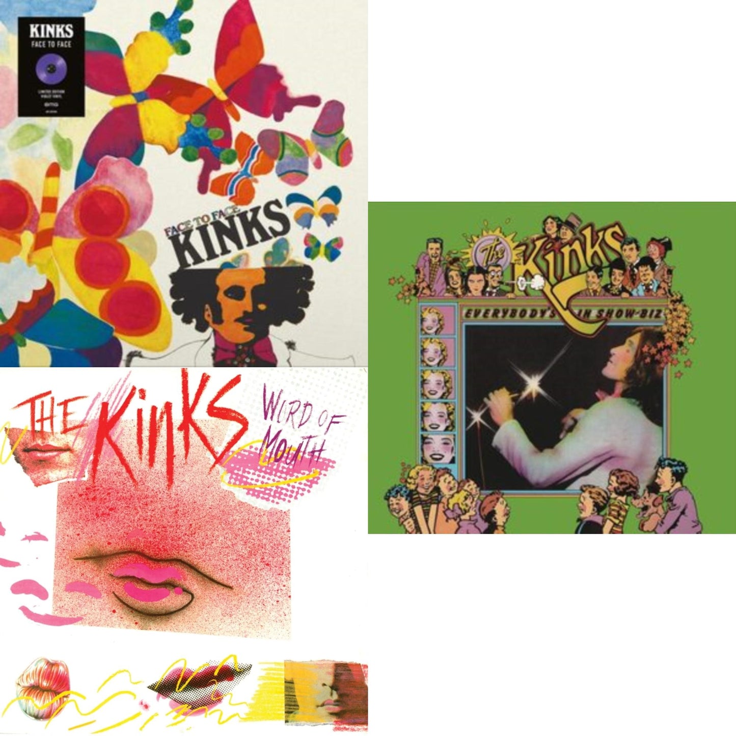 This is a 3 LP Vinyl SKU bundle.
1.This LP Vinyl is brand new.Format: LP VinylMusic Style: Pop RockThis item's title is: Face To FaceArtist: KinksLabel: SANCTUARY RECORDSBarcode: 4050538691566Release Date: 4/29/2022
2.This LP Vinyl is brand new.