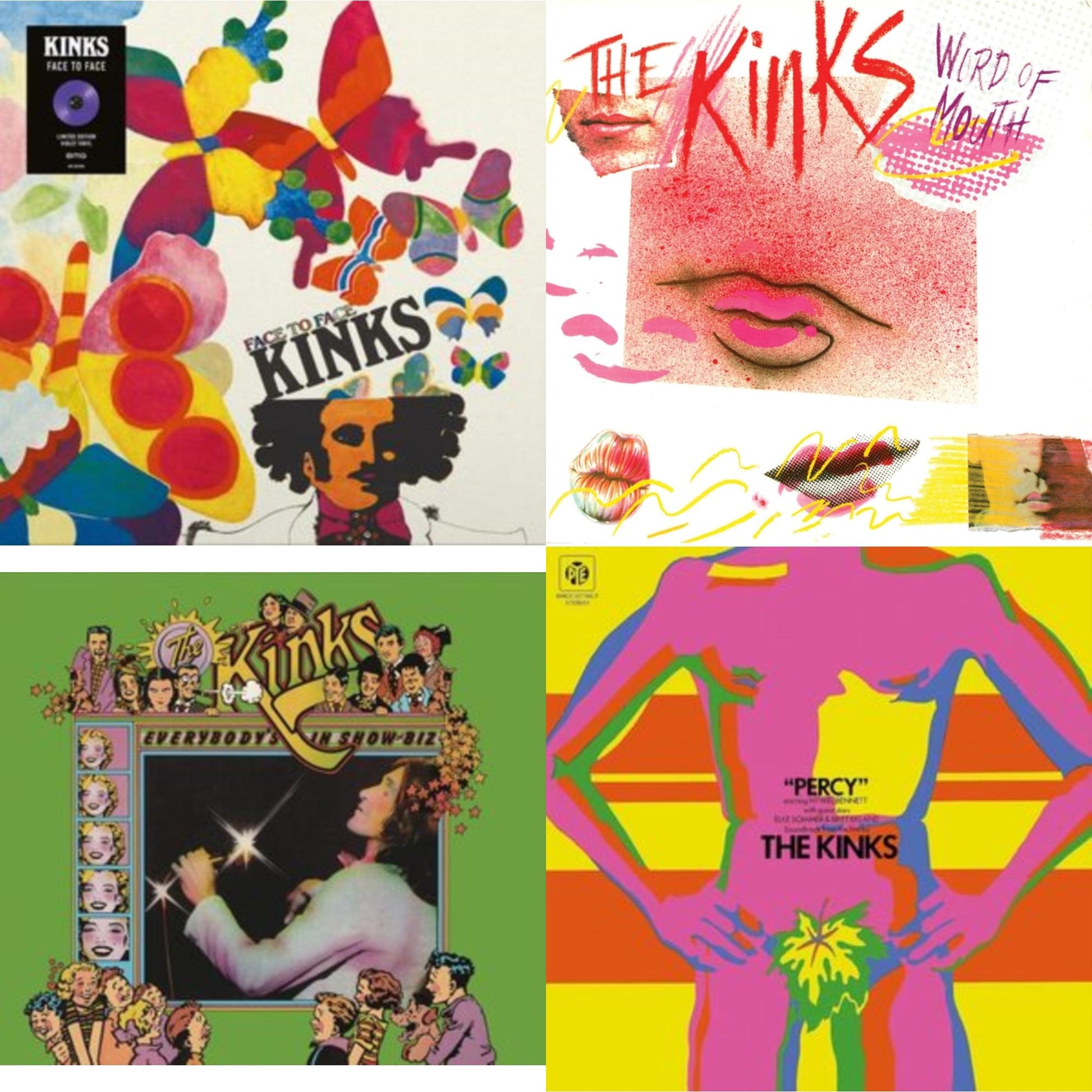 This is a 4 LP Vinyl SKU bundle.
1.This LP Vinyl is brand new.Format: LP VinylMusic Style: Pop RockThis item's title is: Face To FaceArtist: KinksLabel: SANCTUARY RECORDSBarcode: 4050538691566Release Date: 4/29/2022
2.This LP Vinyl is brand new.