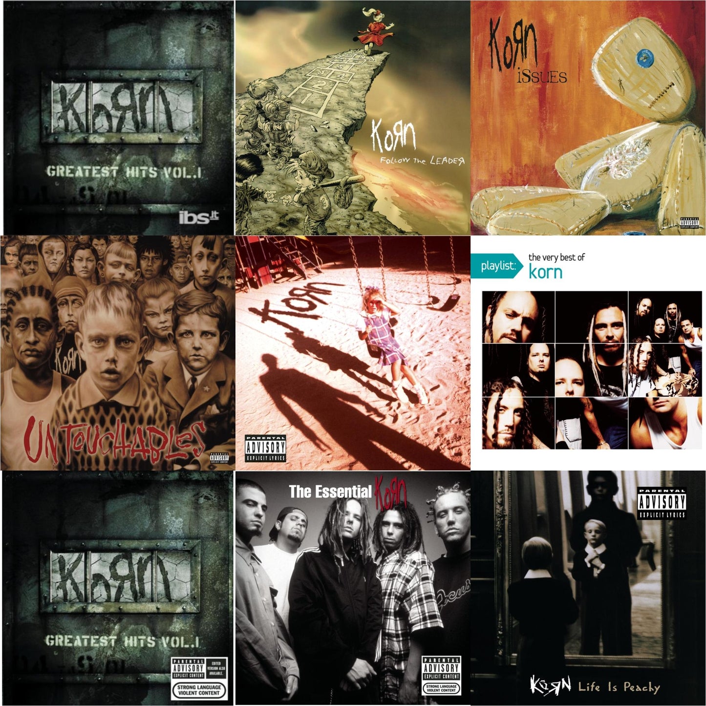Greatest Hits Vol.1 & Greatest Hits Vol.1 & Essential Korn & Life Is Peachy & Korn (Explicit) & Issues (Explicit) & Untouchables & Playlist: Very Best Of Korn & Follow The Leader