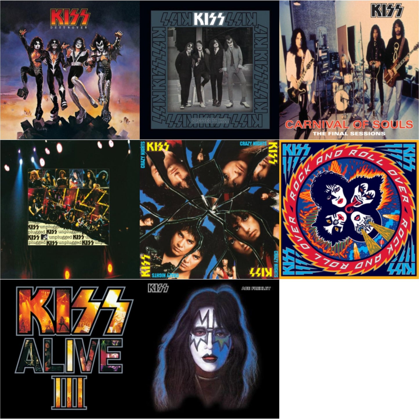 This is a 8 LP Vinyl SKU bundle.
1.This LP Vinyl is brand new.Format: LP VinylMusic Style: Hard RockThis item's title is: DestroyerArtist: KissLabel: Universal Music Group InternationalBarcode: 602537658268Release Date: 4/1/2014
2.This LP Vinyl is brand new.