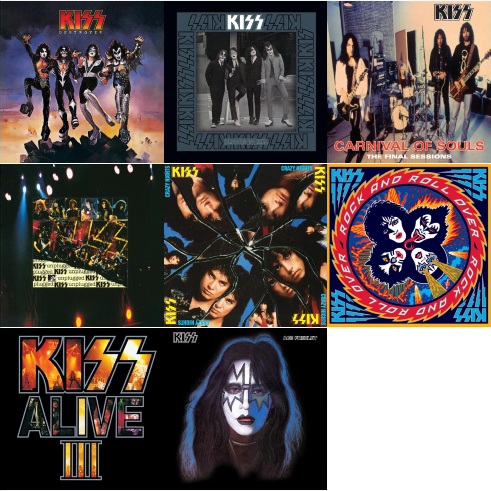 This is a 8 LP Vinyl SKU bundle.
1.This LP Vinyl is brand new.Format: LP VinylMusic Style: Hard RockThis item's title is: DestroyerArtist: KissLabel: Universal Music Group InternationalBarcode: 602537658268Release Date: 4/1/2014
2.This LP Vinyl is brand new.