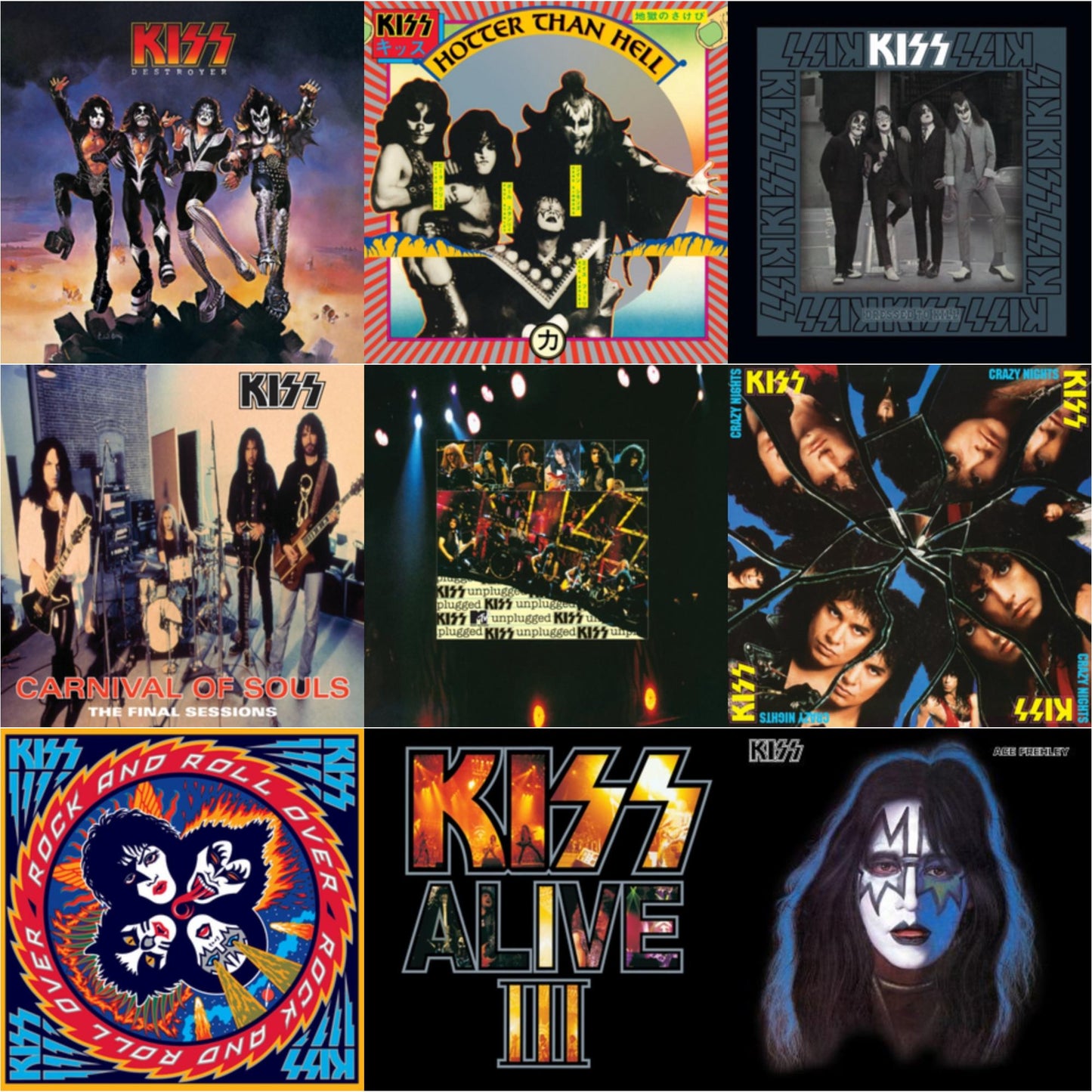 This is a 9 LP Vinyl SKU bundle.
1.This LP Vinyl is brand new.Format: LP VinylMusic Style: Hard RockThis item's title is: DestroyerArtist: KissLabel: Universal Music Group InternationalBarcode: 602537658268Release Date: 4/1/2014
2.This LP Vinyl is brand new.