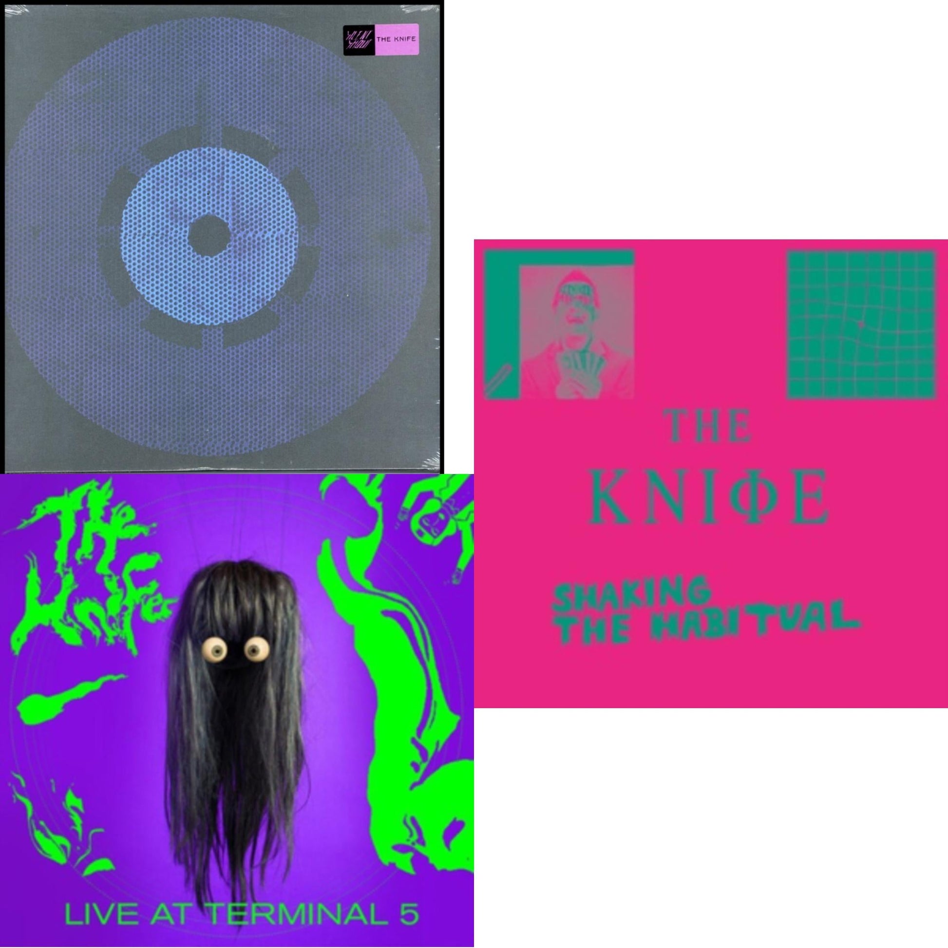 This is a 3 LP Vinyl SKU bundle.
1.This LP Vinyl is brand new.Format: LP VinylMusic Style: ElectroThis item's title is: Silent ShoutArtist: KnifeLabel: BRILLE RECORDSBarcode: 724596932612Release Date: 8/21/2006
2.This LP Vinyl is brand new.