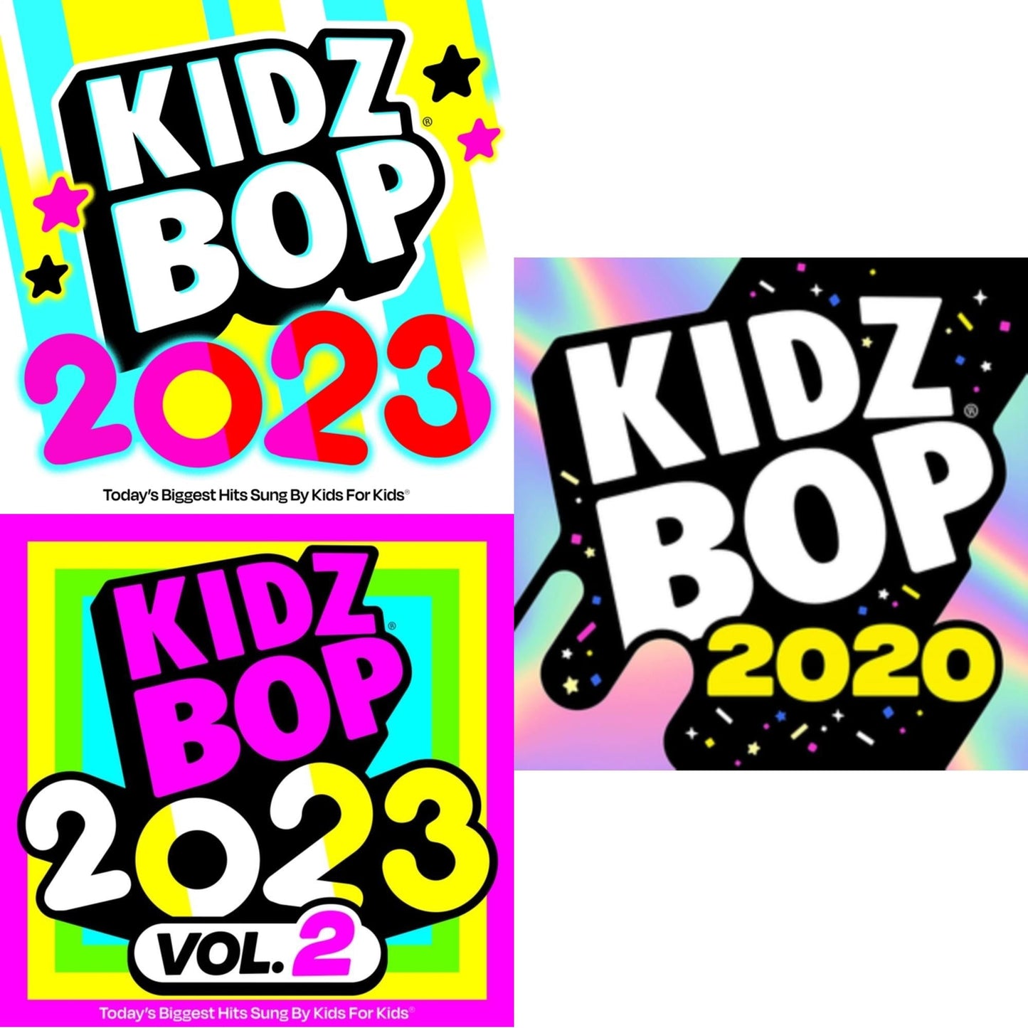 This is a 3 CD SKU bundle.
1.This CD is brand new.Format: CDThis item's title is: Kidz Bop 2023Artist: Kidz Bop KidsLabel: KIDZ BOPBarcode: 888072471115Release Date: 1/20/2023
2.This CD is brand new.Format: CDThis item's title is: Kidz Bop 2023: Vol.