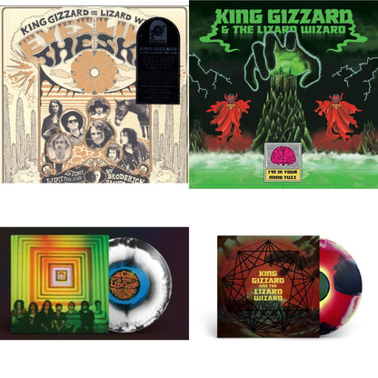 This is a 4 LP Vinyl SKU bundle.
1.This LP Vinyl is brand new.Format: LP VinylThis item's title is: Eyes Likes The Sky (Peach LP Vinyl)Artist: King Gizzard & The Lizard WizardLabel: ATO RECORDSBarcode: 880882339418Release Date: 11/2/2018
2.This LP Vinyl is brand new.