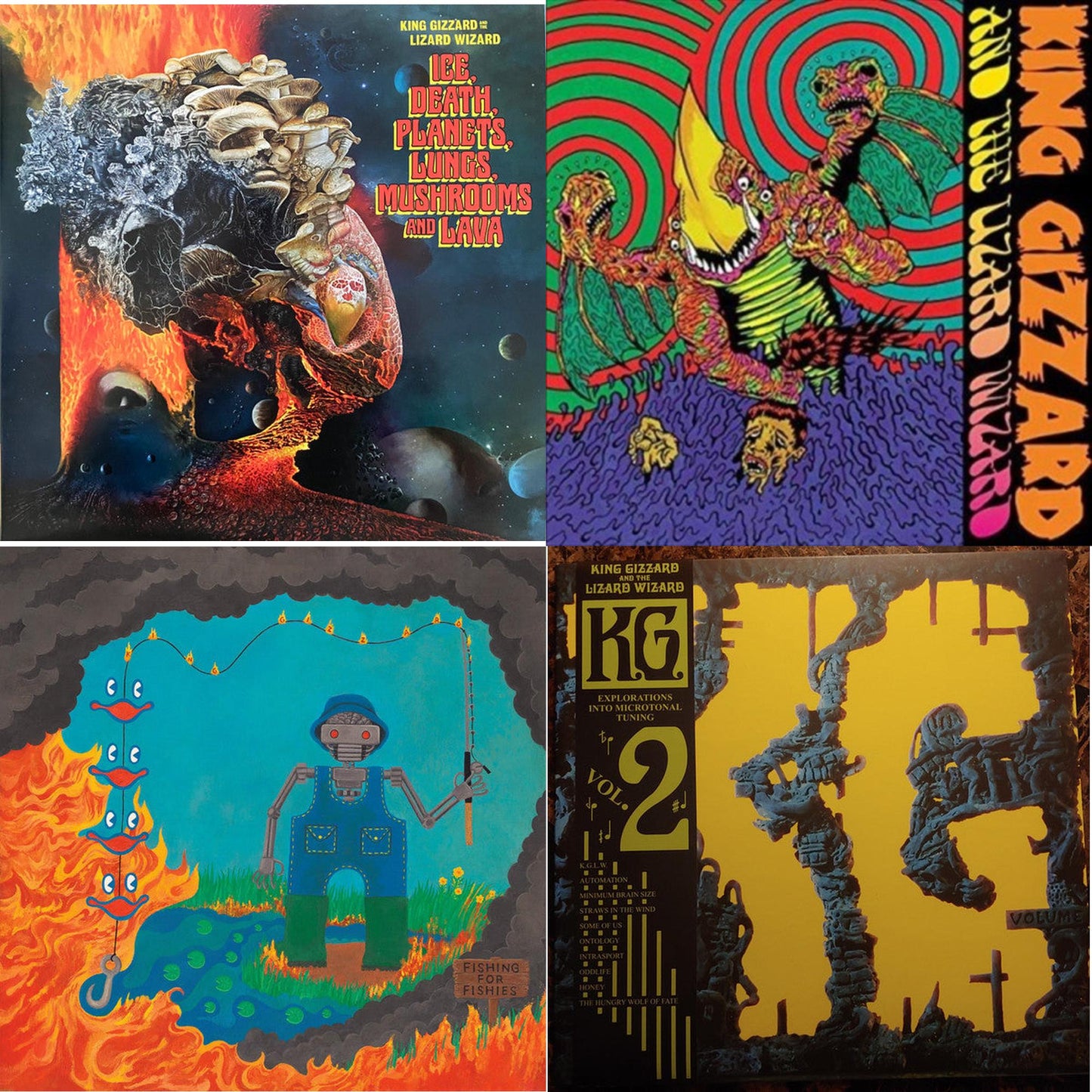 Ice, Death, Planets, Lungs, Mushrooms & Lava (2LP/Recycled Black Wax Vinyl) & Willoughby's Beach (Tangerine LP Vinyl) & Fishing For Fishies (Oil Spill Edition LP Vinyl) & K.G. (X)