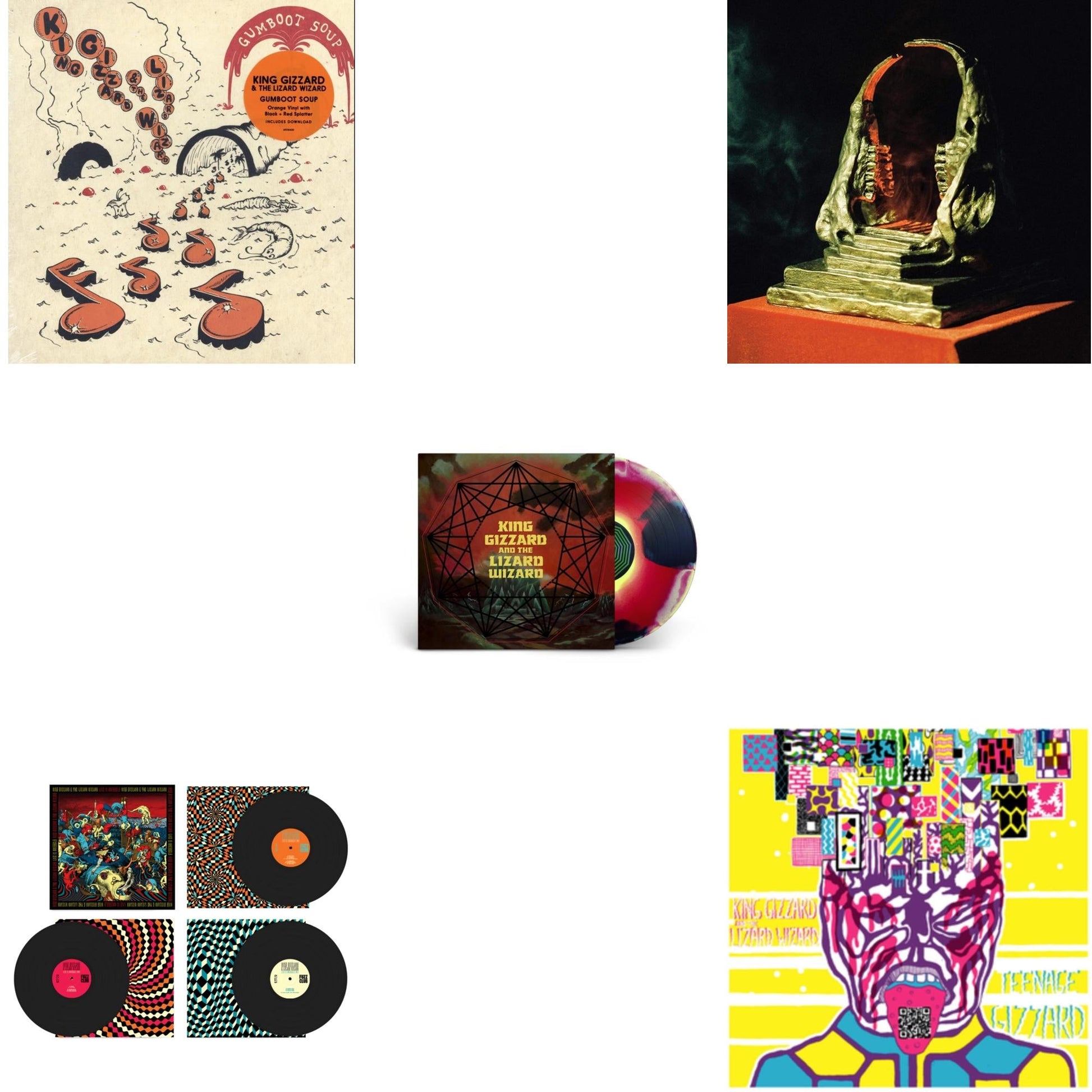 This is a 5 LP Vinyl SKU bundle.
1.This LP Vinyl is brand new.Format: LP VinylThis item's title is: Gumboot SoupArtist: King Gizzard & The Lizard WizardLabel: ATO RECORDSBarcode: 880882322717Release Date: 3/30/2018
2.This LP Vinyl is brand new.