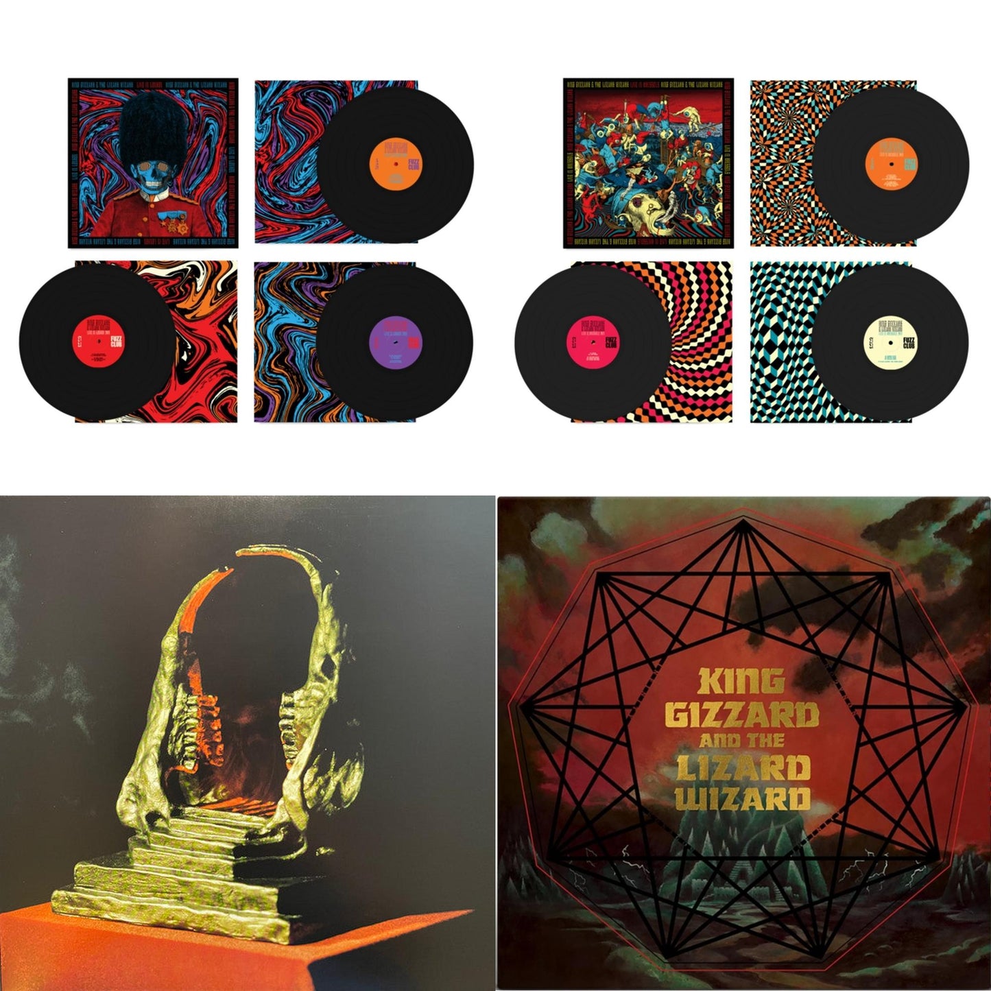 Live In London '19 (Fuzz Club Official Bootleg) & Live In Brussels '19 (Fuzz Club Official Bootleg) & Infest The Rats' Nest (Red/Black LP Vinyl) & Nonagon Infinity (Alien Warp Drive Edition) (2LP/Coloured Vinyl)