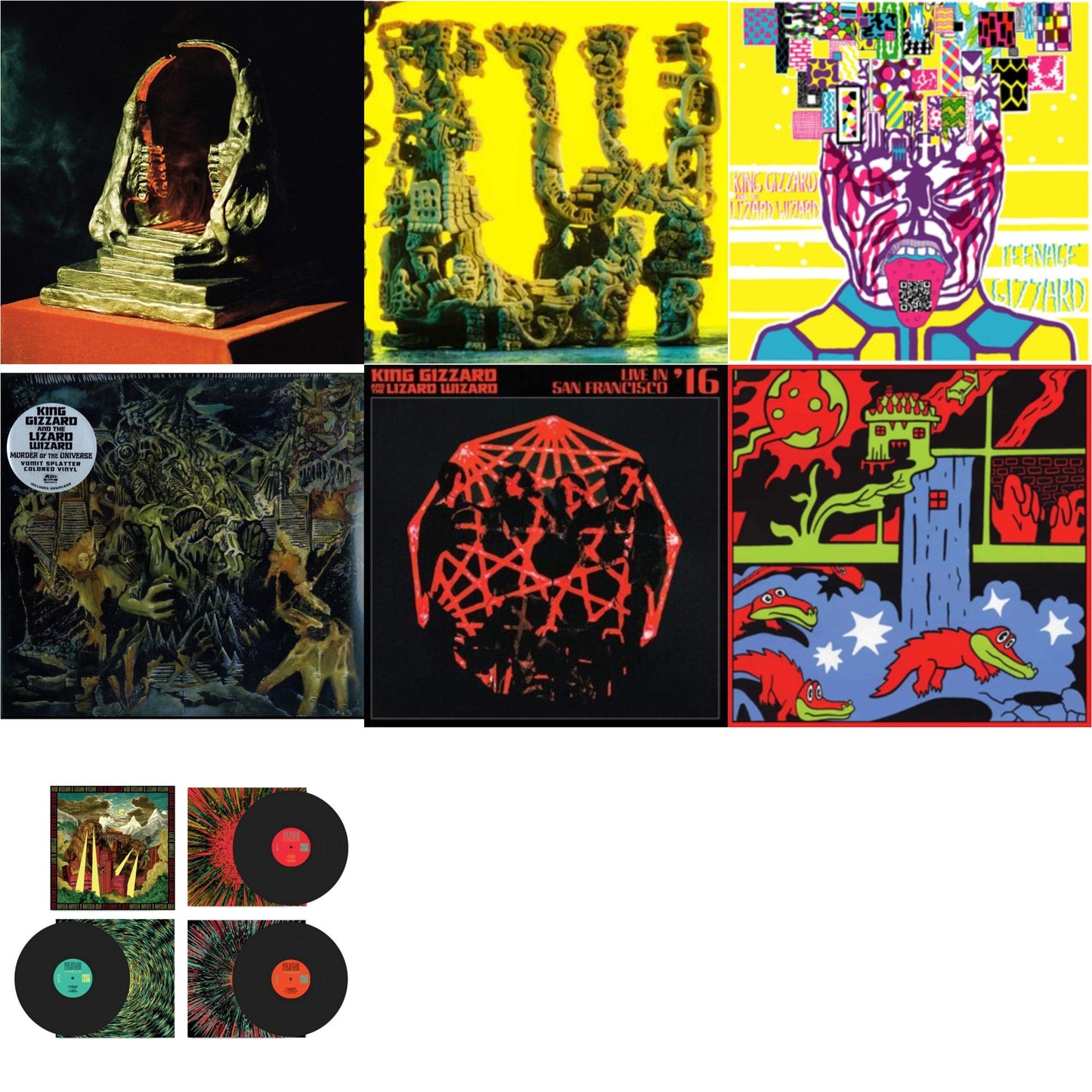 This is a 7 LP Vinyl SKU bundle.
1.This LP Vinyl is brand new.Format: LP VinylThis item's title is: Live In Paris '19 (Fuzz Club Official Bootleg)Artist: King Gizzard & The Lizard WizardLabel: FUZZ CLUBBarcode: 5060467887120Release Date: 5/28/2021
2.This LP Vinyl is brand new.