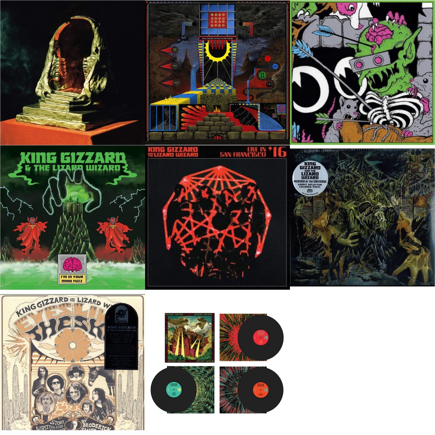 This is a 8 LP Vinyl SKU bundle.
1.This LP Vinyl is brand new.Format: LP VinylThis item's title is: Live In Adelaide '19 (Fuzz Club Official Bootleg)Artist: King Gizzard & The Lizard WizardLabel: FUZZ CLUBBarcode: 5060467887144Release Date: 1/10/2025
2.This LP Vinyl is brand new.