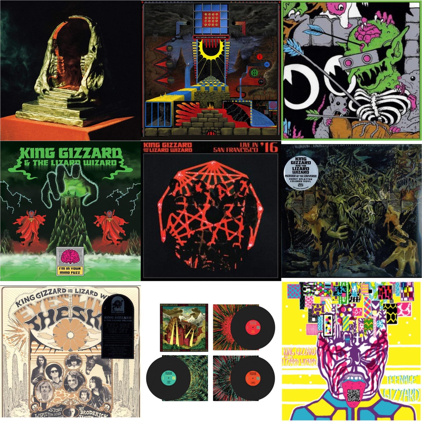 This is a 9 LP Vinyl SKU bundle.
1.This LP Vinyl is brand new.Format: LP VinylThis item's title is: Live In Adelaide '19 (Fuzz Club Official Bootleg)Artist: King Gizzard & The Lizard WizardLabel: FUZZ CLUBBarcode: 5060467887144Release Date: 1/10/2025
2.This LP Vinyl is brand new.
