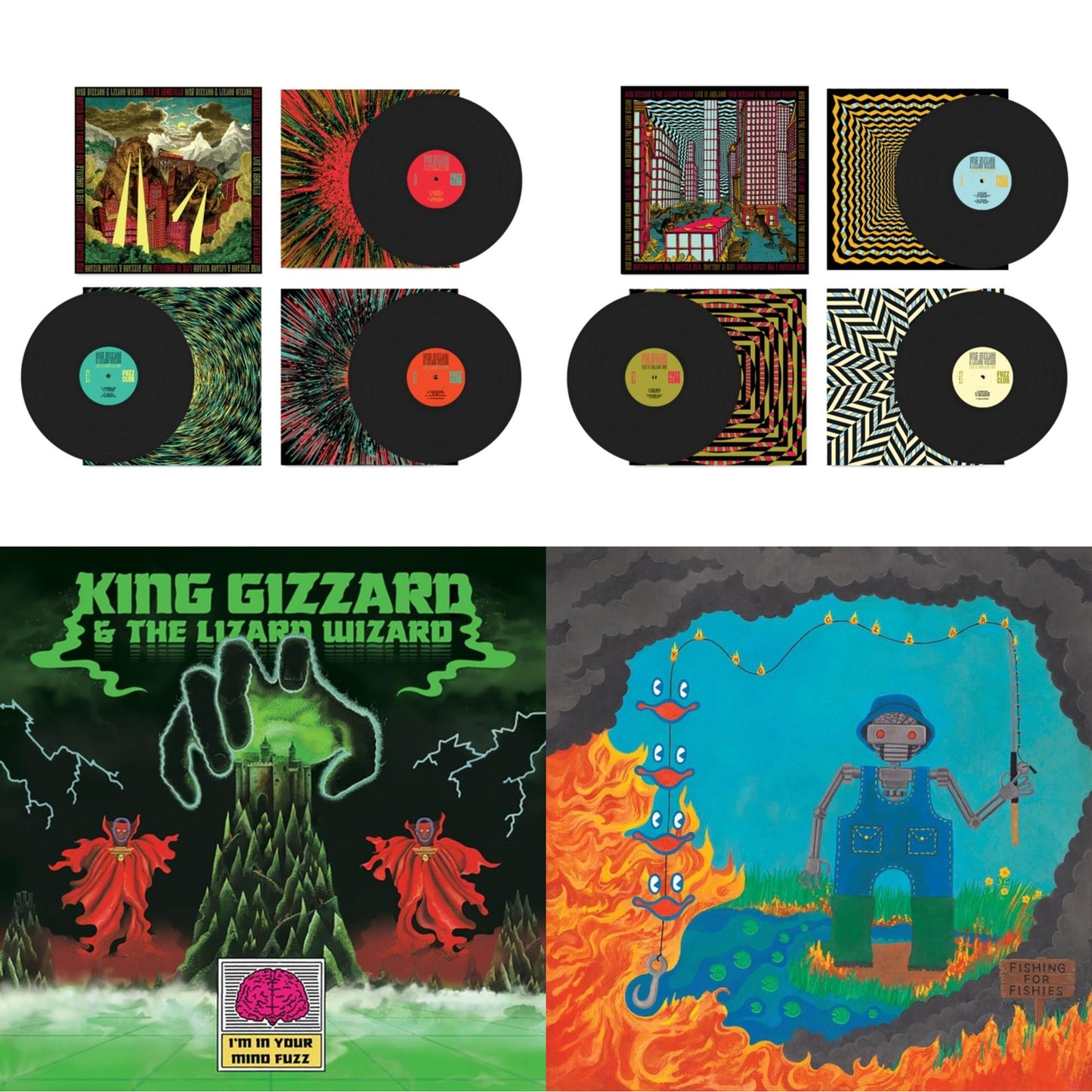 Live In Adelaide '19 (Fuzz Club Official Bootleg) & Live In Asheville '19 (Fuzz Club Official Bootleg) & I'm In Your Mind Fuzz & Fishing For Fishies (Oil Spill Edition LP Vinyl)