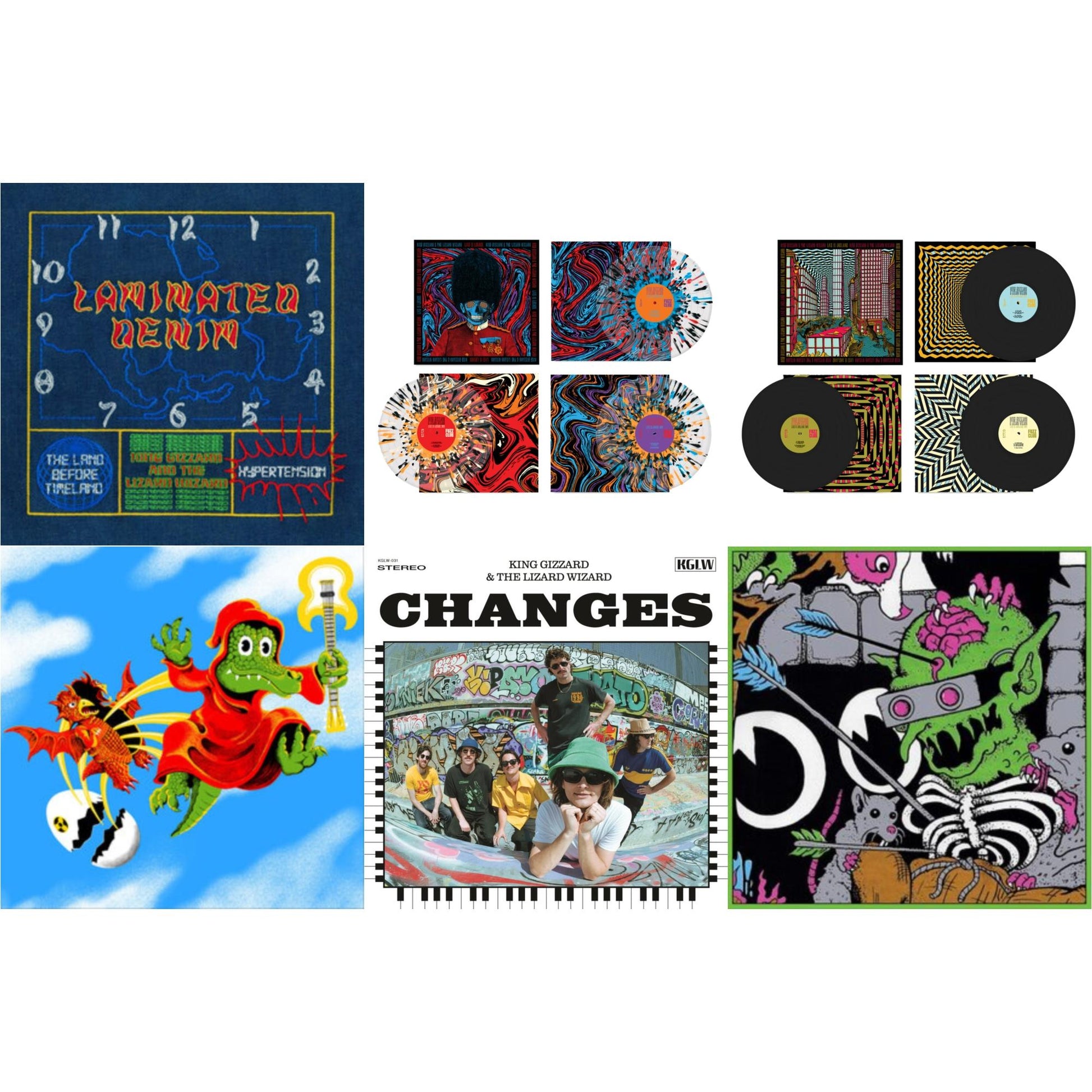 This is a 6 LP Vinyl SKU bundle.
1.This LP Vinyl is brand new.Format: LP VinylMusic Style: Psychedelic RockThis item's title is: Laminated Denim (Lucky Rainbow LP Vinyl)Artist: King Gizzard & The Lizard WizardLabel: KGLWBarcode: 198704290206Release Date: 4/25/2025
2.