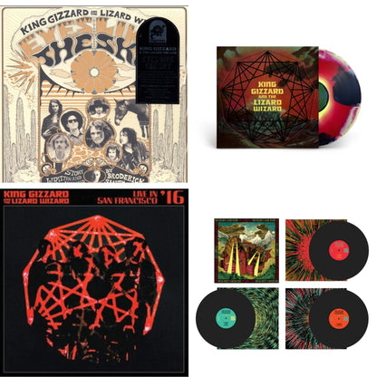 This is a 4 LP Vinyl SKU bundle.
1.This LP Vinyl is brand new.Format: LP VinylThis item's title is: Eyes Likes The Sky (Peach LP Vinyl)Artist: King Gizzard & The Lizard WizardLabel: ATO RECORDSBarcode: 880882339418Release Date: 11/2/2018
2.This LP Vinyl is brand new.