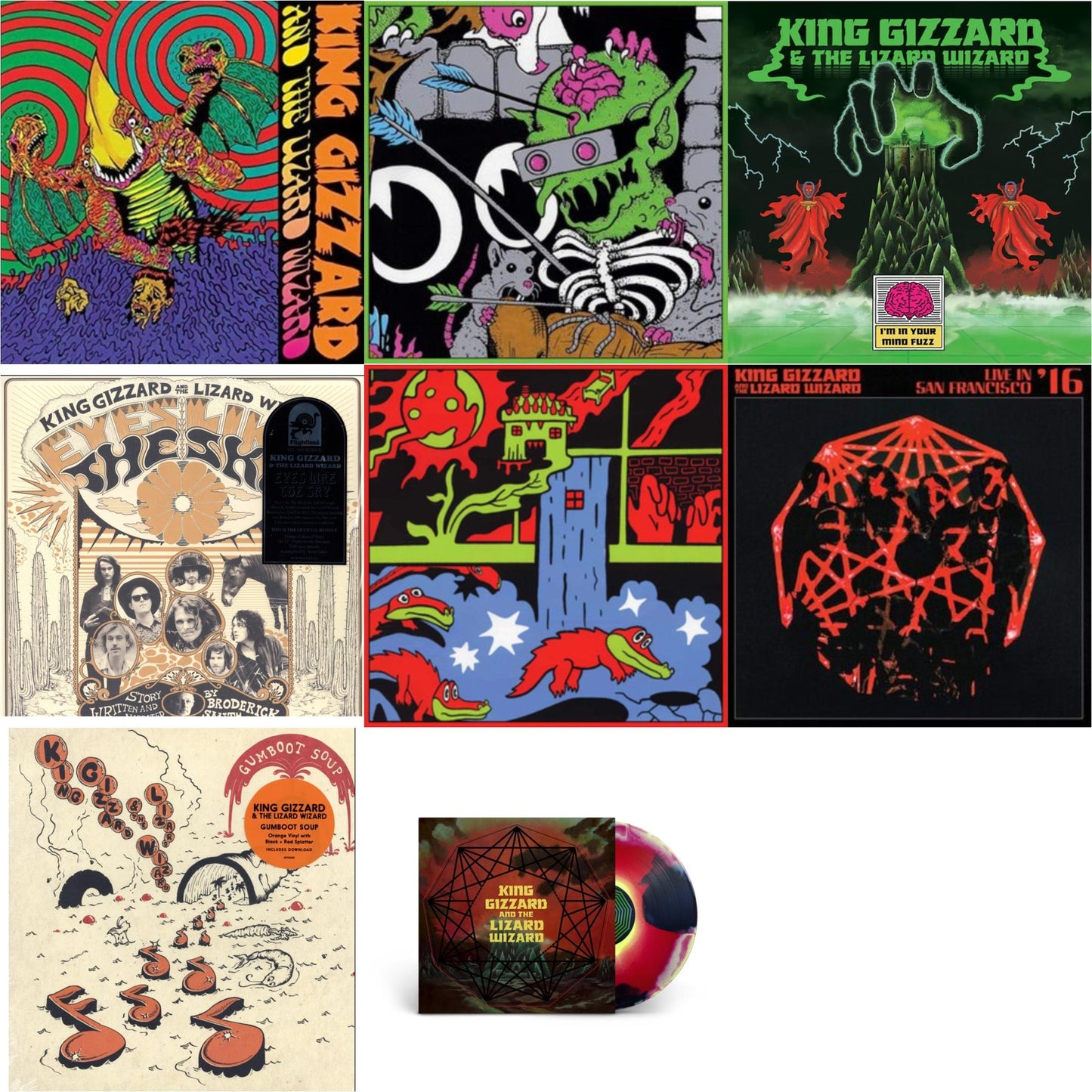 This is a 8 LP Vinyl SKU bundle.
1.This LP Vinyl is brand new.Format: LP VinylMusic Style: Garage RockThis item's title is: Willoughby's Beach (Tangerine LP Vinyl)Artist: King Gizzard & The Lizard WizardLabel: ATO RECORDSBarcode: 880882339319Release Date: 11/16/2018
2.
