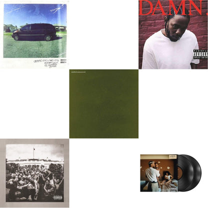 This is a 5 LP Vinyl SKU bundle.
1.This LP Vinyl is brand new.Format: LP VinylMusic Style: Post-PunkThis item's title is: Good Kid, M.A.A.D CityArtist: Kendrick LamarLabel: IGABarcode: 602537192267Release Date: 10/22/2012
2.This LP Vinyl is brand new.