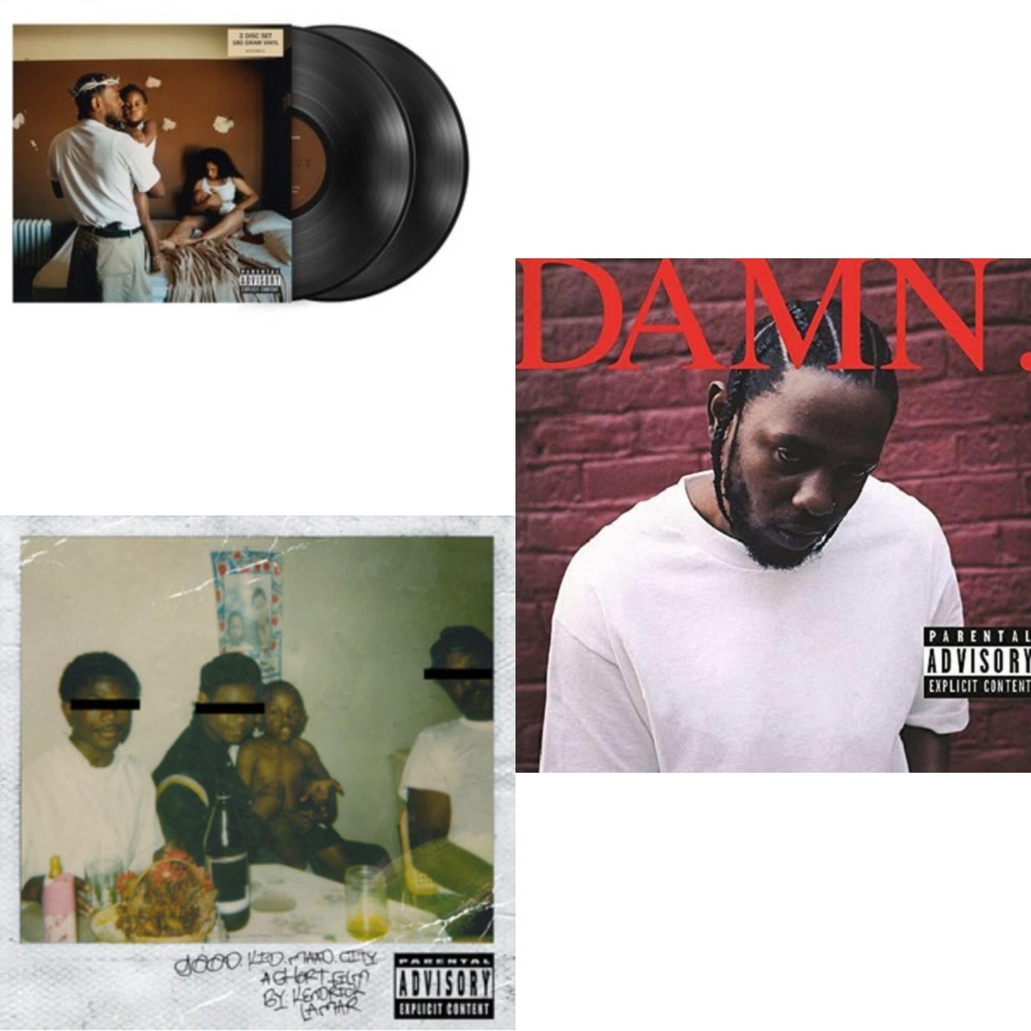 This is a 3 LP Vinyl SKU bundle.
1.This LP Vinyl is brand new.Format: LP VinylMusic Style: ConsciousThis item's title is: Mr. Morale & The Big Steppers (180G/2LP)Artist: Kendrick LamarLabel: PGLANG/TOP DAWG ENTERTAINMENT/Barcode: 602445926015Release Date: 8/26/2022
2.