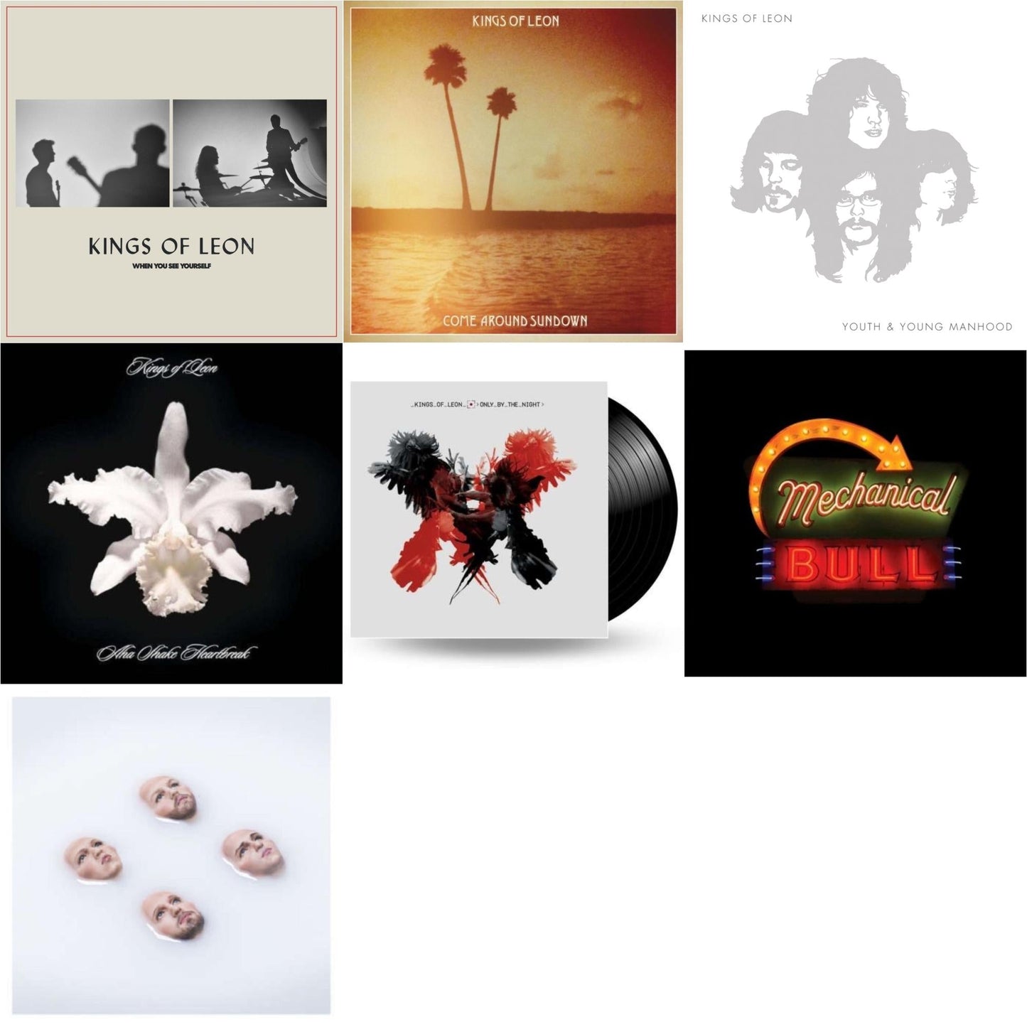 When You See Yourself (2LP/180G) & Come Around Sundown (2LP/Gatefold) & Youth & Young Manhood (2LP/180G/Gatefold) & Aha Shake Heartbreak (2LP/180G/Gatefold) & Only By The Night & Mechanical Bull (2LP/180G/Dl Card/Gatefold) & Walls (180G/Gatefold/Dl Card)