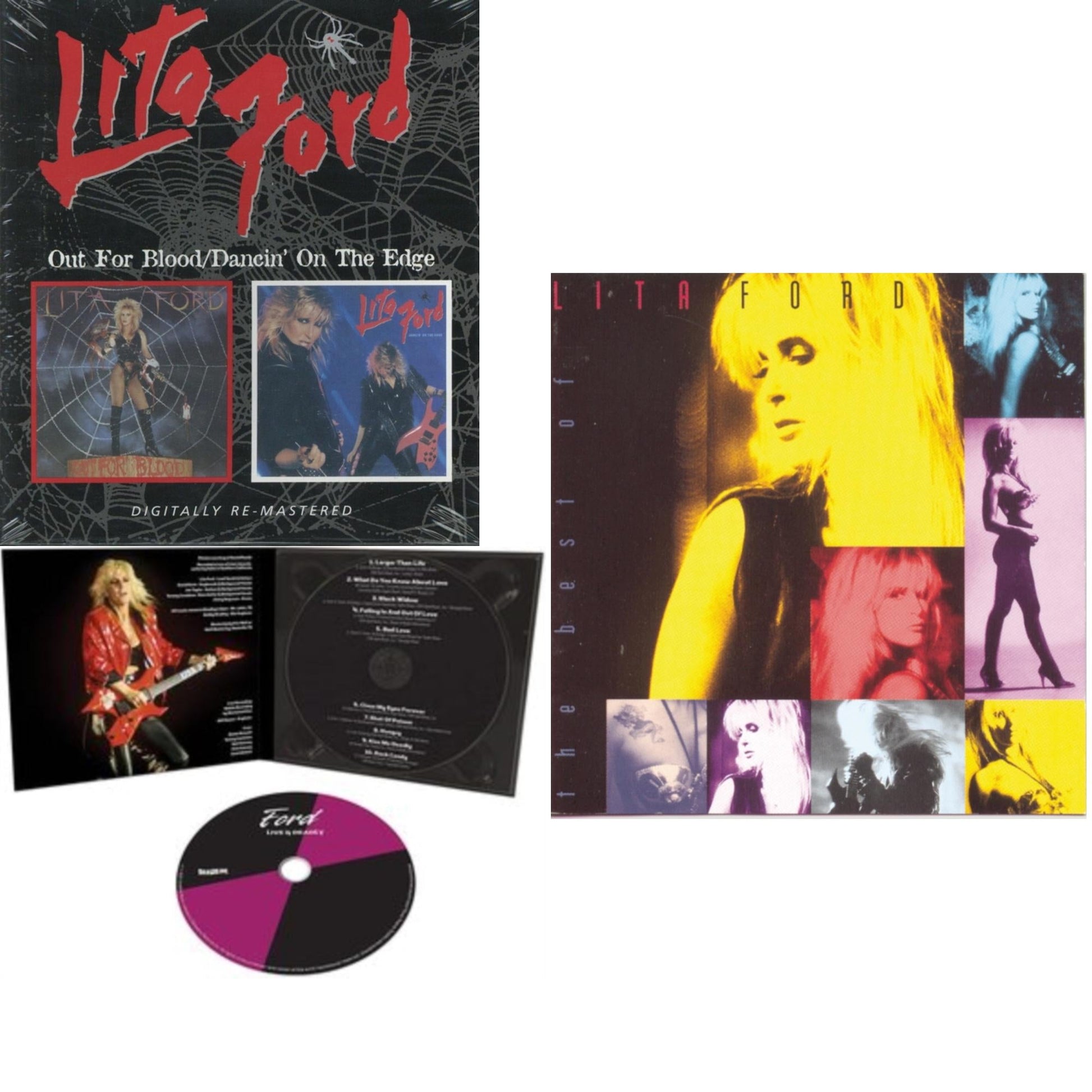 This is a 3 CD SKU bundle.
1.This CD is brand new.Format: CDMusic Style: Hard RockThis item's title is: Out For Blood / Dancin On The Edge (Remastered)Artist: Lita FordLabel: BEAT GOES ONBarcode: 5017261207616Release Date: 8/2/2010
2.This CD is brand new.