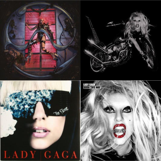 This is a 4 LP Vinyl SKU bundle.
1.This LP Vinyl is brand new.Format: LP VinylMusic Style: Dance-popThis item's title is: Chromatica (180G)Artist: Lady GagaLabel: INTERSCOPEBarcode: 602435824932Release Date: 6/25/2021
2.This LP Vinyl is brand new.
