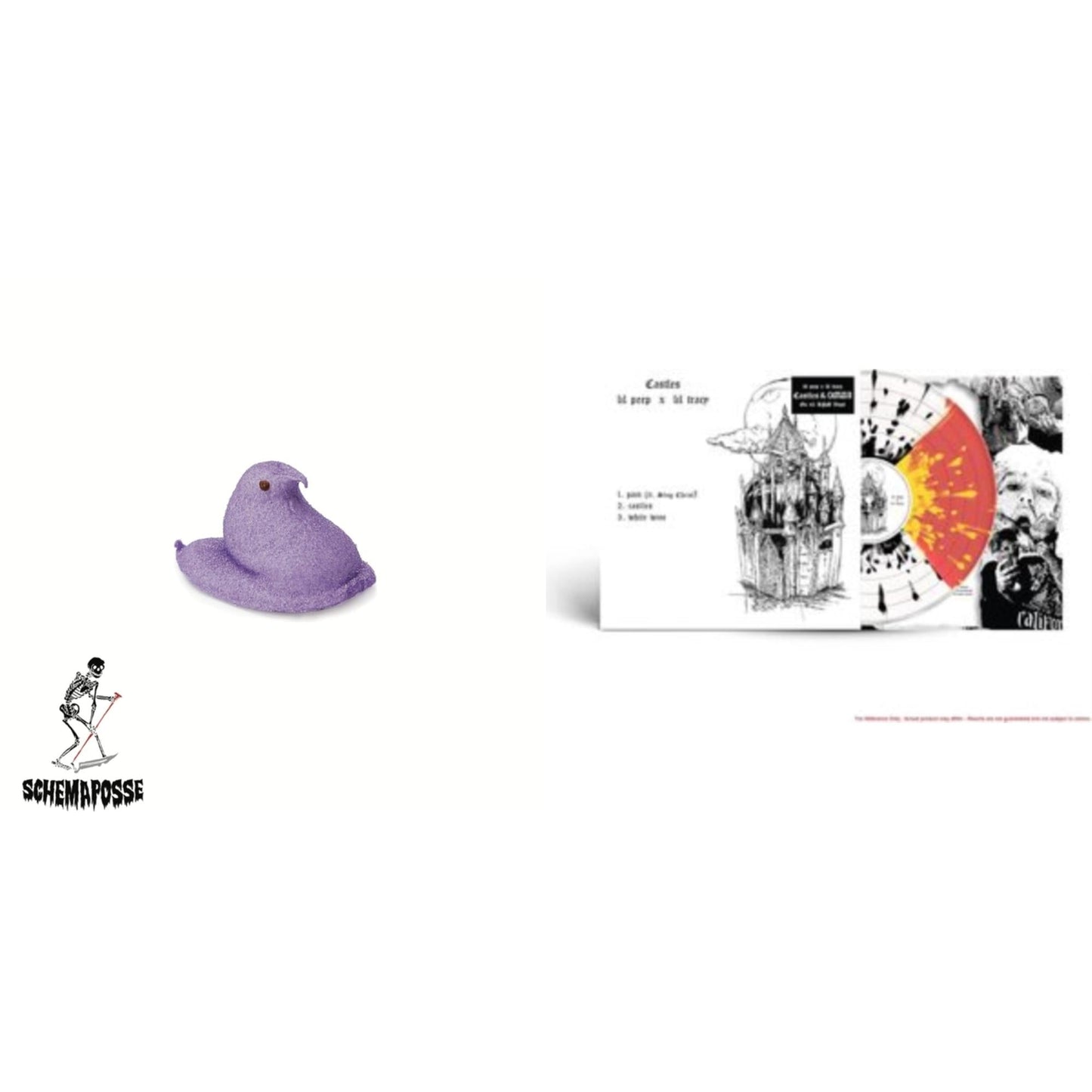 Lil Peep; Part One (Purple Pantone W/ Glitter LP Vinyl) & Castles I & Ii (White With Black Splatter/Red With Yellow Splatter LP Vinyl)