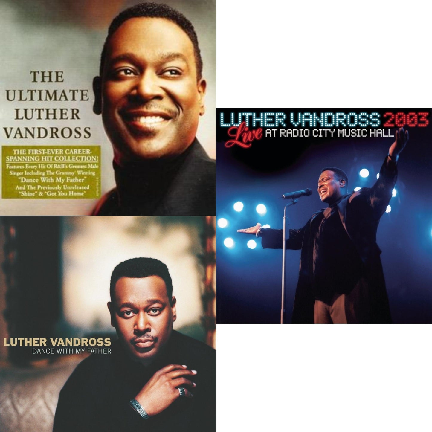 This is a 3 CD SKU bundle.
1.This CD is brand new.Format: CDMusic Style: EurodanceThis item's title is: Best Of Luther VandrossArtist: Luther VandrossLabel: LEGACYBarcode: 827969770023Release Date: 8/22/2006
2.This CD is brand new.