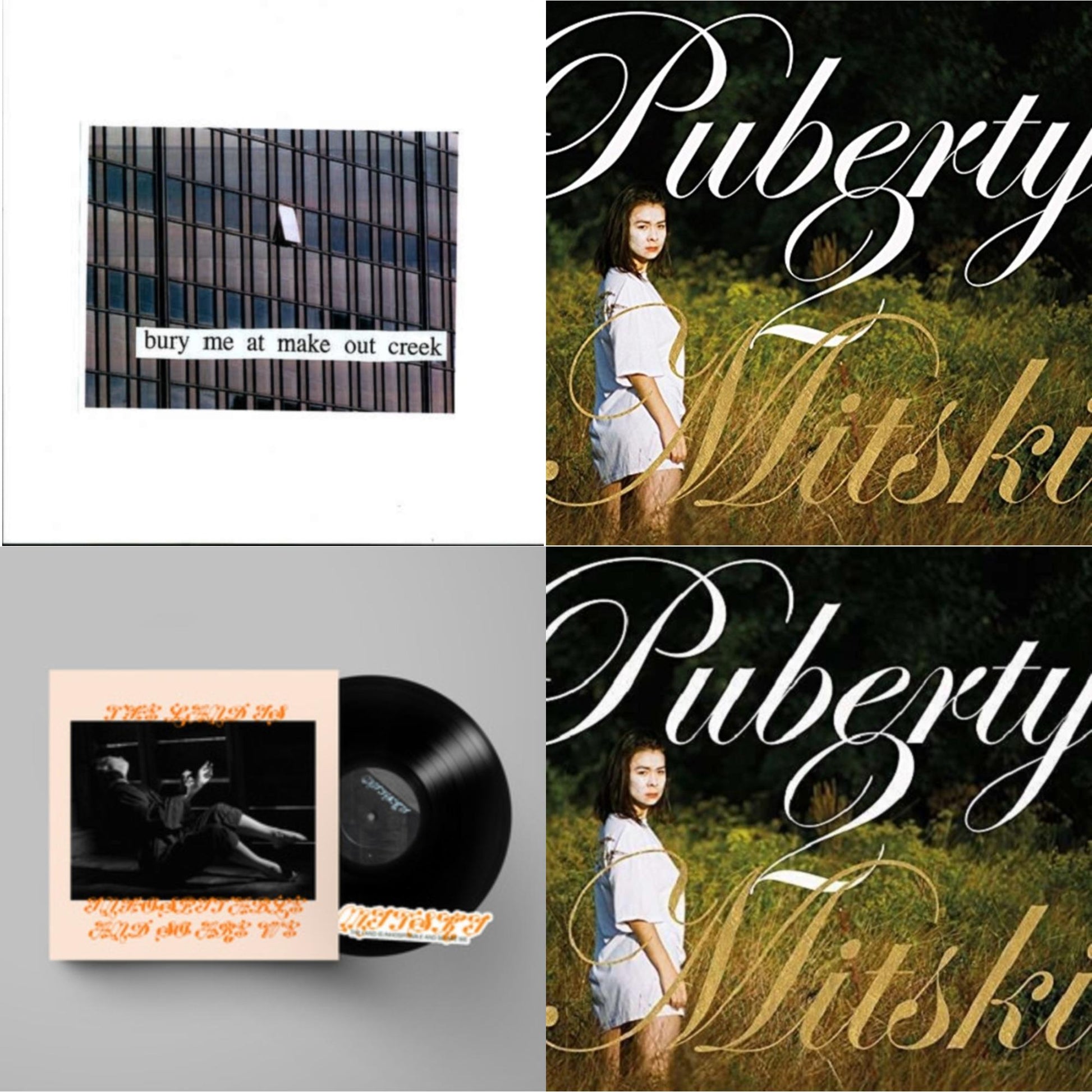 This is a 4 LP Vinyl SKU bundle.
1.This LP Vinyl is brand new.Format: LP VinylMusic Style: Alternative RockThis item's title is: Bury Me At Makeout CreekArtist: MitskiLabel: Dead OceansBarcode: 656605142210Release Date: 11/11/2014
2.This LP Vinyl is brand new.
