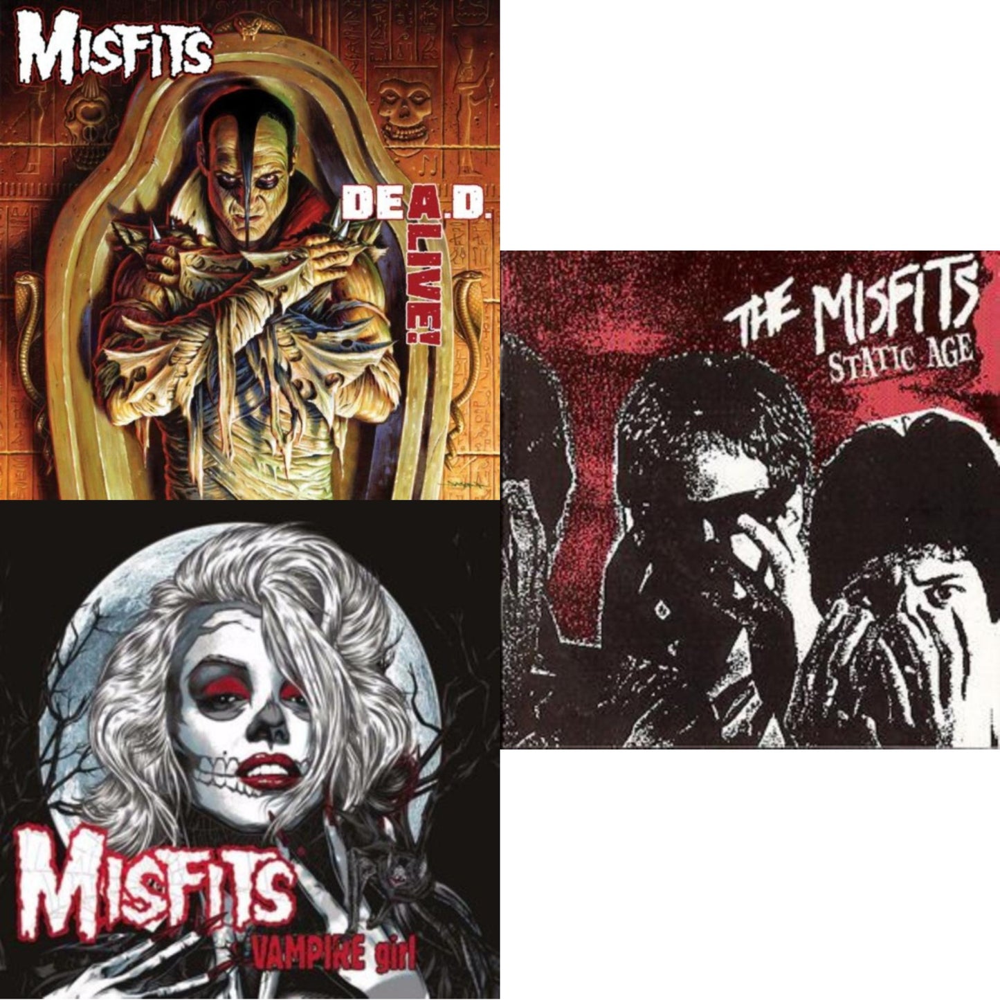 This is a 3 CD SKU bundle.
1.This CD is brand new.Format: CDMusic Style: PunkThis item's title is: Dead AliveArtist: MisfitsLabel: MISFITS RECORDSBarcode: 823054015512Release Date: 2/5/2013
2.This CD is brand new.