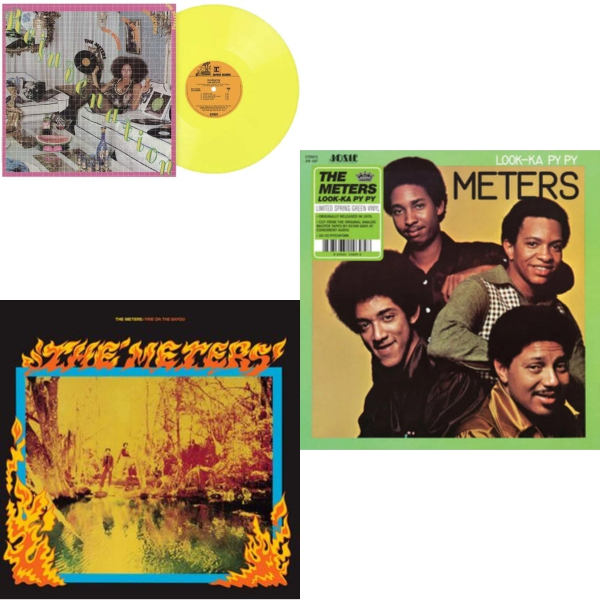 This is a 3 LP Vinyl SKU bundle.
1.This LP Vinyl is brand new.Format: LP VinylMusic Style: Bayou FunkThis item's title is: Rejuvenation (Neon Yellow LP Vinyl)Artist: MetersLabel: Reprise RecordsBarcode: 081227880088Release Date: 2/7/2025
2.This LP Vinyl is brand new.