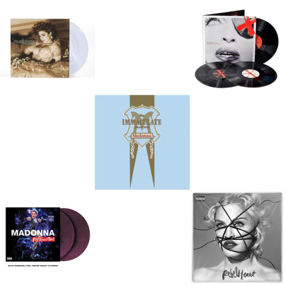 Rebel Heart Tour (X) (Purple Galaxy Swirl Vinyl/2LP) & Rebel Heart & Madame X (Live) (3LP) & Like A Virgin (Clear LP Vinyl) & Immaculate Collection (2LP)