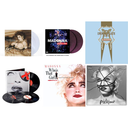 Rebel Heart Tour (X) (Purple Galaxy Swirl Vinyl/2LP) & Rebel Heart & Madame X (Live) (3LP) & Like A Virgin (Clear LP Vinyl) & Immaculate Collection (2LP) & Who's That Girl Ost (Back 2 The 80S) (I)