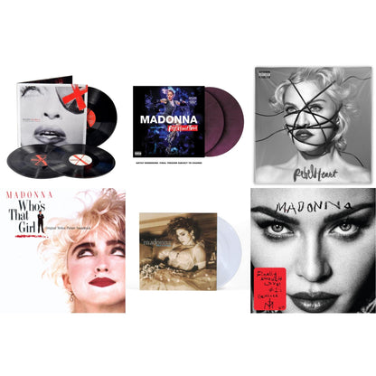 Rebel Heart Tour (X) (Purple Galaxy Swirl Vinyl/2LP) & Rebel Heart & Madame X (Live) (3LP) & Finally Enough Love (2LP) & Like A Virgin (Clear LP Vinyl) & Who's That Girl Ost (Back 2 The 80S) (I)