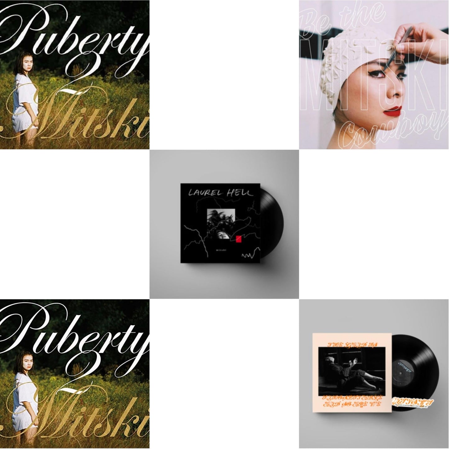 This is a 5 LP Vinyl SKU bundle.
1.This LP Vinyl is brand new.Format: LP VinylMusic Style: Indie RockThis item's title is: Puberty 2Artist: MitskiLabel: DEAD OCEANSBarcode: 656605142319Release Date: 6/17/2016
2.This LP Vinyl is brand new.