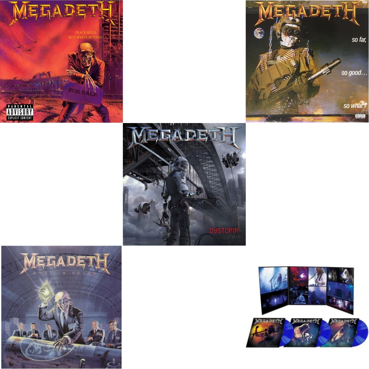 Peace Sells But Who's Buying & Rust In Peace & So Far So Good So What & Dystopia & Night In Buenos Aires (Blue LP Vinyl)