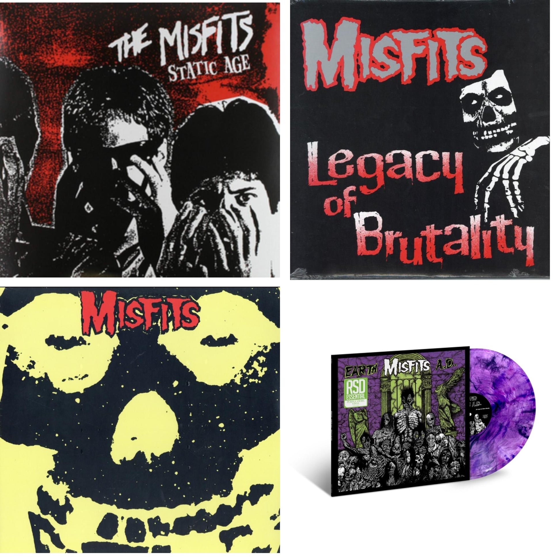 This is a 4 LP Vinyl SKU bundle.
1.This LP Vinyl is brand new.Format: LP VinylMusic Style: PunkThis item's title is: Legacy Of BrutalityArtist: MisfitsLabel: ASTRALWERKSBarcode: 017046190619Release Date: 4/2/1995
2.This LP Vinyl is brand new.
