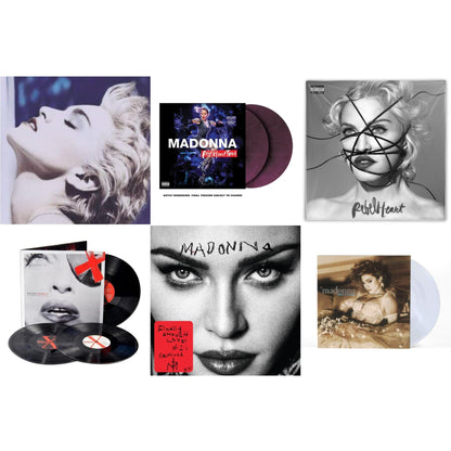 True Blue (180G) & Rebel Heart Tour (X) (Purple Galaxy Swirl Vinyl/2LP) & Rebel Heart & Madame X (Live) (3LP) & Finally Enough Love (2LP) & Like A Virgin (Clear LP Vinyl)