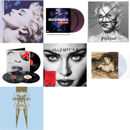 True Blue (180G) & Rebel Heart Tour (X) (Purple Galaxy Swirl Vinyl/2LP) & Rebel Heart & Madame X (Live) (3LP) & Finally Enough Love (2LP) & Like A Virgin (Clear LP Vinyl) & Immaculate Collection (2LP)