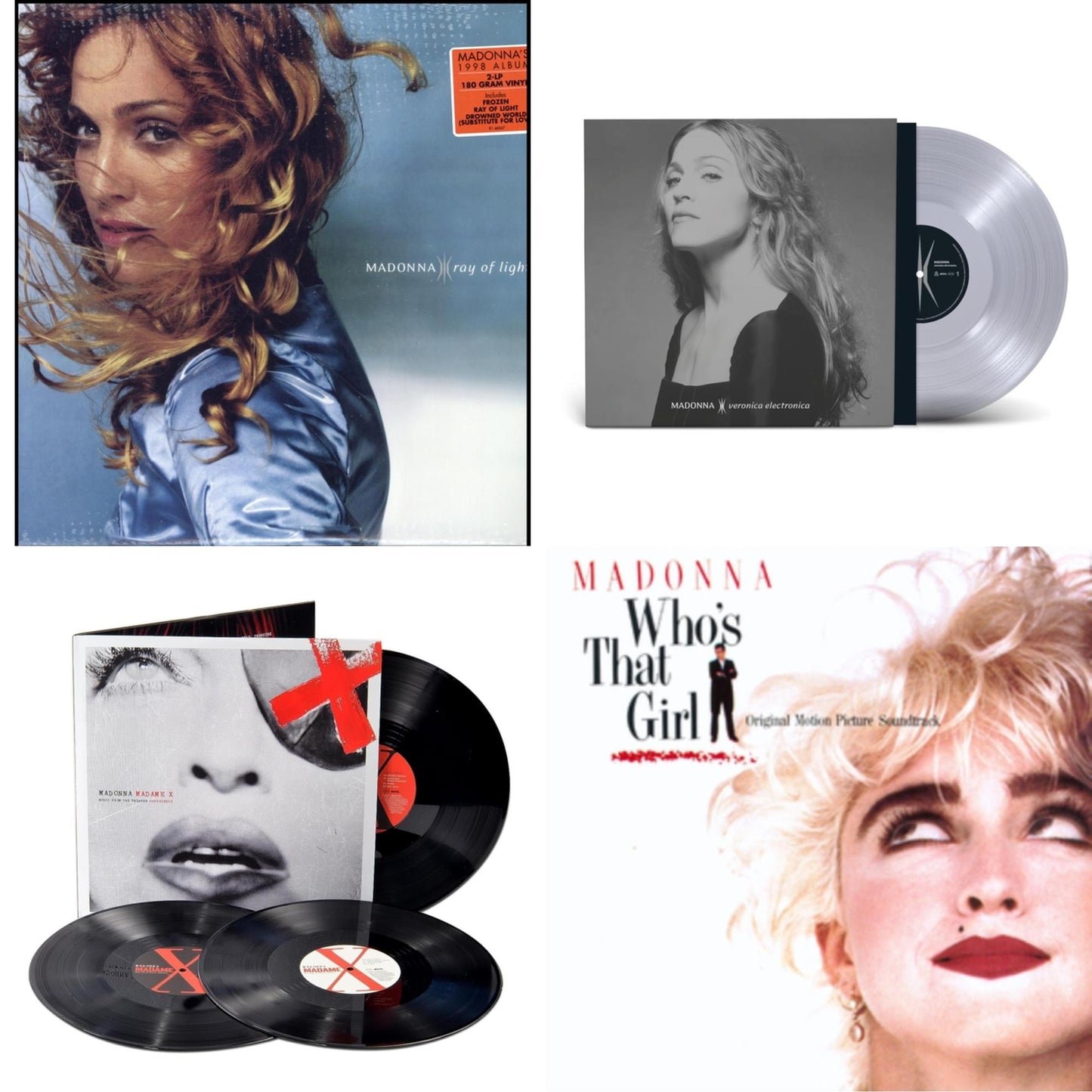 Ray Of Light (2LP/180G) & Veronica Electronica (Clear LP Vinyl) & Madame X (Live) (3LP) & Who's That Girl Ost (Back 2 The 80S) (I)