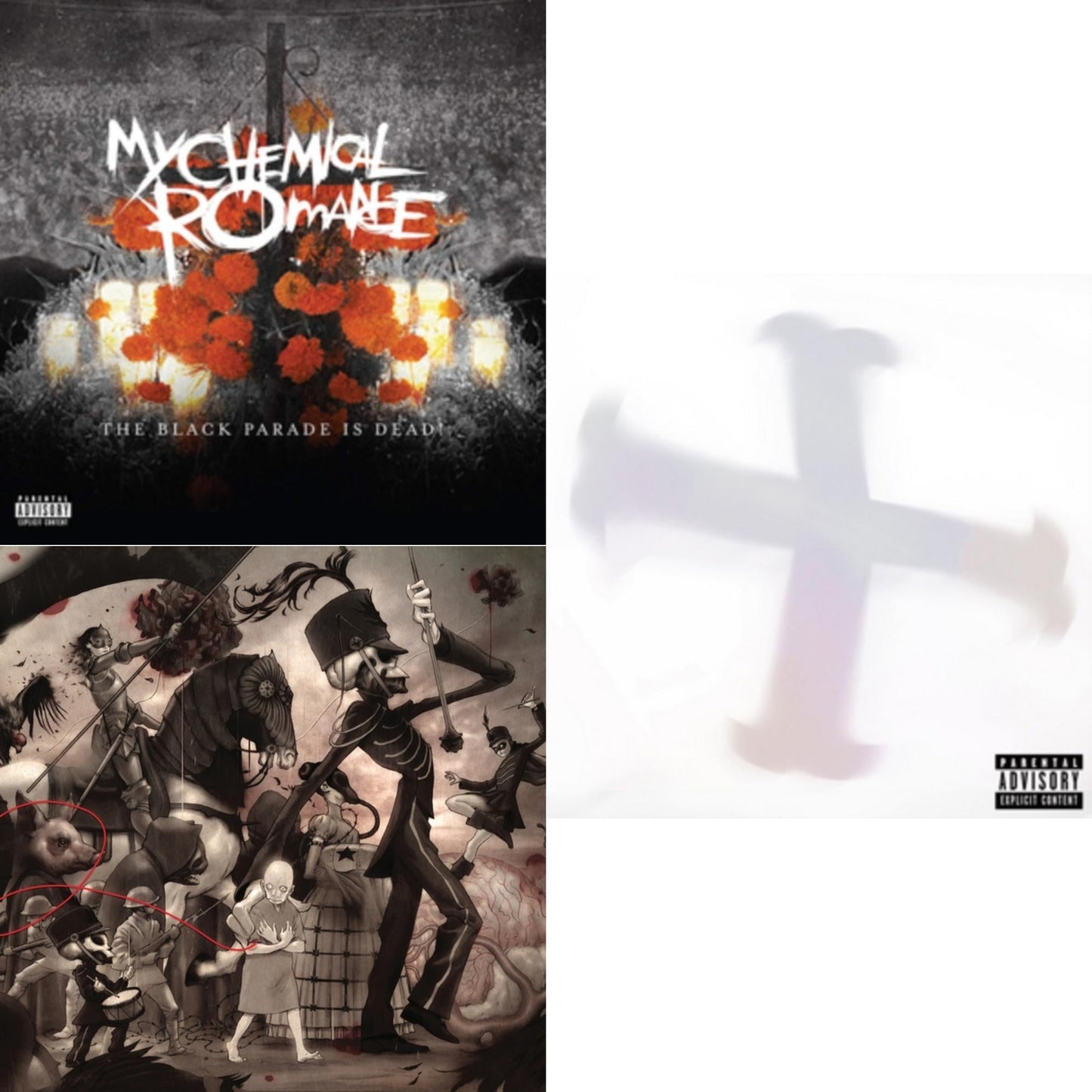 This is a 3 LP Vinyl SKU bundle.
1.This LP Vinyl is brand new.Format: LP VinylMusic Style: EmoThis item's title is: Black Parade Is Dead!Artist: My Chemical RomanceLabel: REPRISEBarcode: 093624899648Release Date: 8/23/2019
2.This LP Vinyl is brand new.
