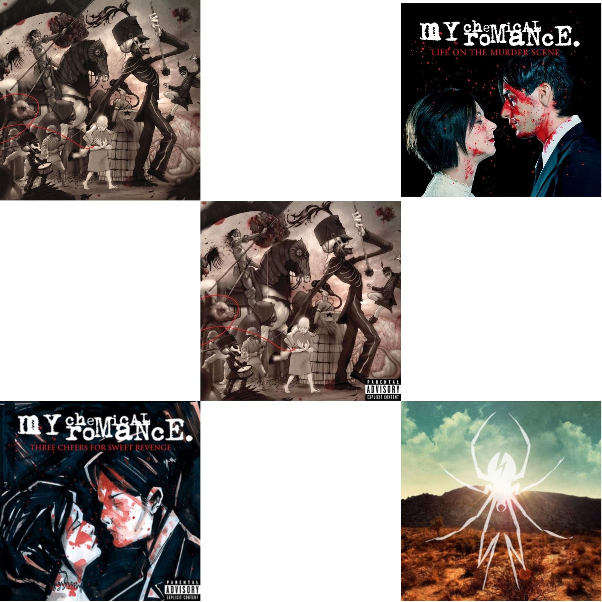 This is a 5 LP Vinyl SKU bundle.
1.This LP Vinyl is brand new.Format: LP VinylMusic Style: Pop PunkThis item's title is: Life On The Murder SceneArtist: My Chemical RomanceLabel: REPRISEBarcode: 093624894780Release Date: 2/12/2021
2.This LP Vinyl is brand new.