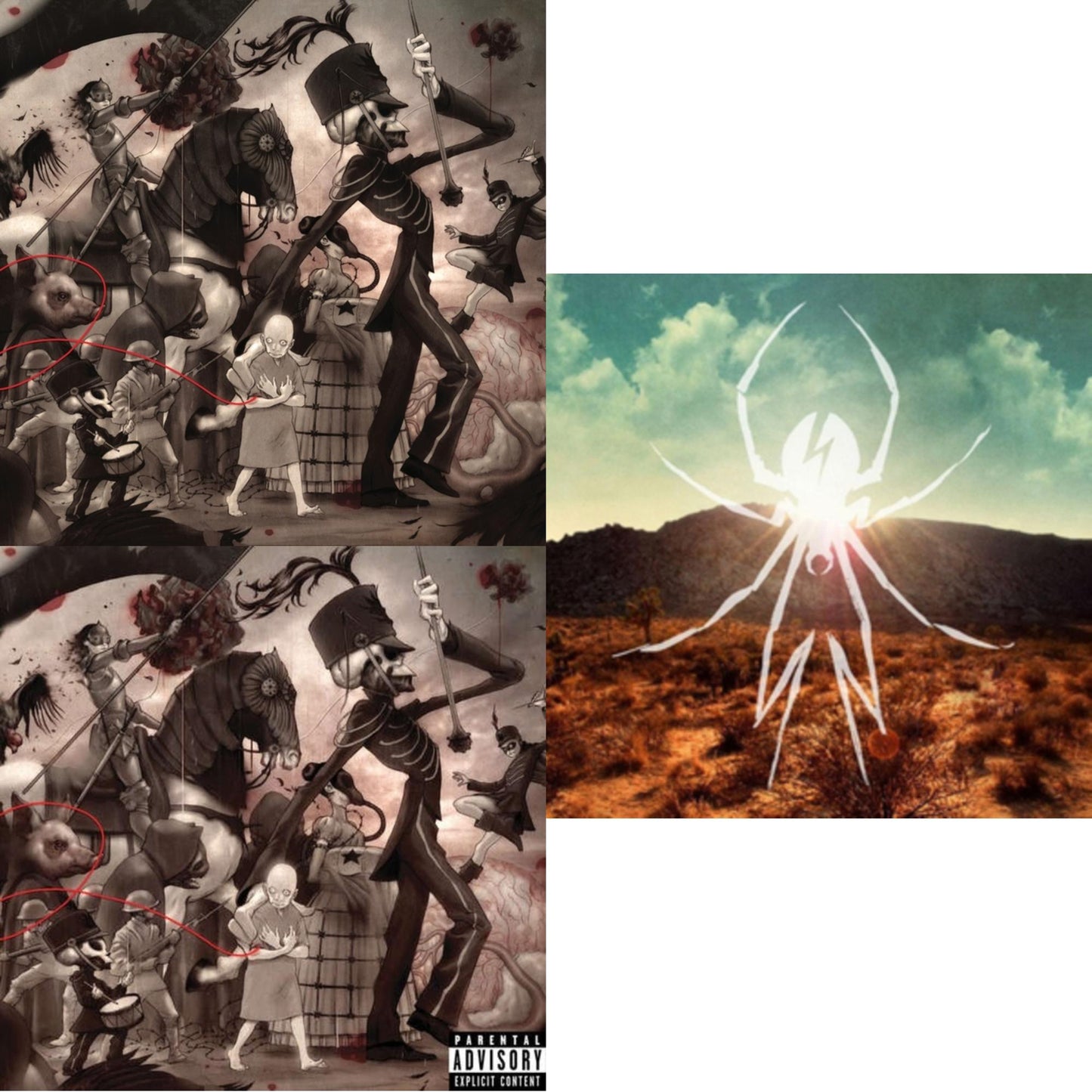 This is a 3 LP Vinyl SKU bundle.
1.This LP Vinyl is brand new.Format: LP VinylMusic Style: EmoThis item's title is: Black Parade (X) (Picture Disc)Artist: My Chemical RomanceLabel: REPRISEBarcode: 093624905585Release Date: 9/28/2018
2.This LP Vinyl is brand new.
