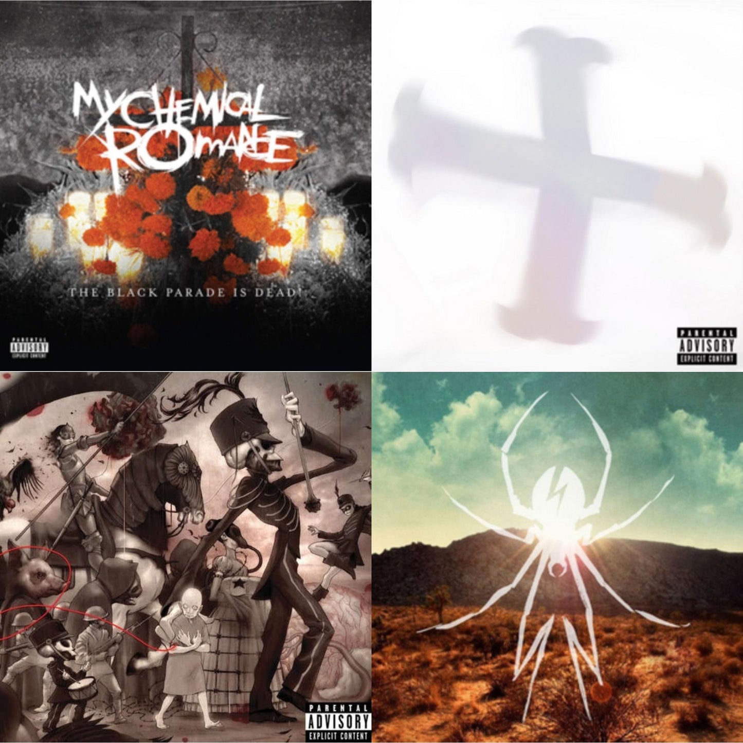 This is a 4 LP Vinyl SKU bundle.
1.This LP Vinyl is brand new.Format: LP VinylMusic Style: EmoThis item's title is: Black Parade Is Dead!Artist: My Chemical RomanceLabel: REPRISEBarcode: 093624899648Release Date: 8/23/2019
2.This LP Vinyl is brand new.