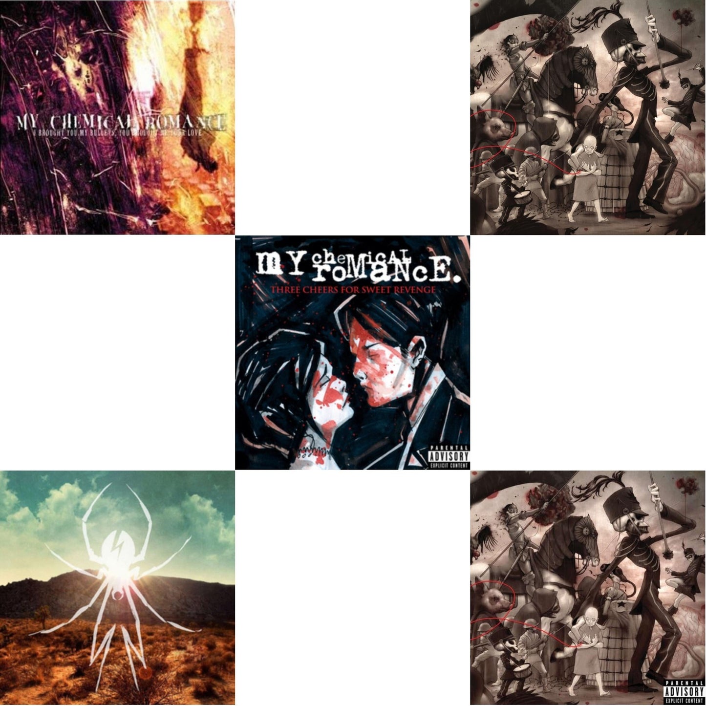 This is a 5 LP Vinyl SKU bundle.
1.This LP Vinyl is brand new.Format: LP VinylMusic Style: EmoThis item's title is: I Brought You My Bullets You Brought Me Your LoveArtist: My Chemical RomanceLabel: REPRISEBarcode: 093624926184Release Date: 10/9/2015
2.This LP Vinyl is brand new.