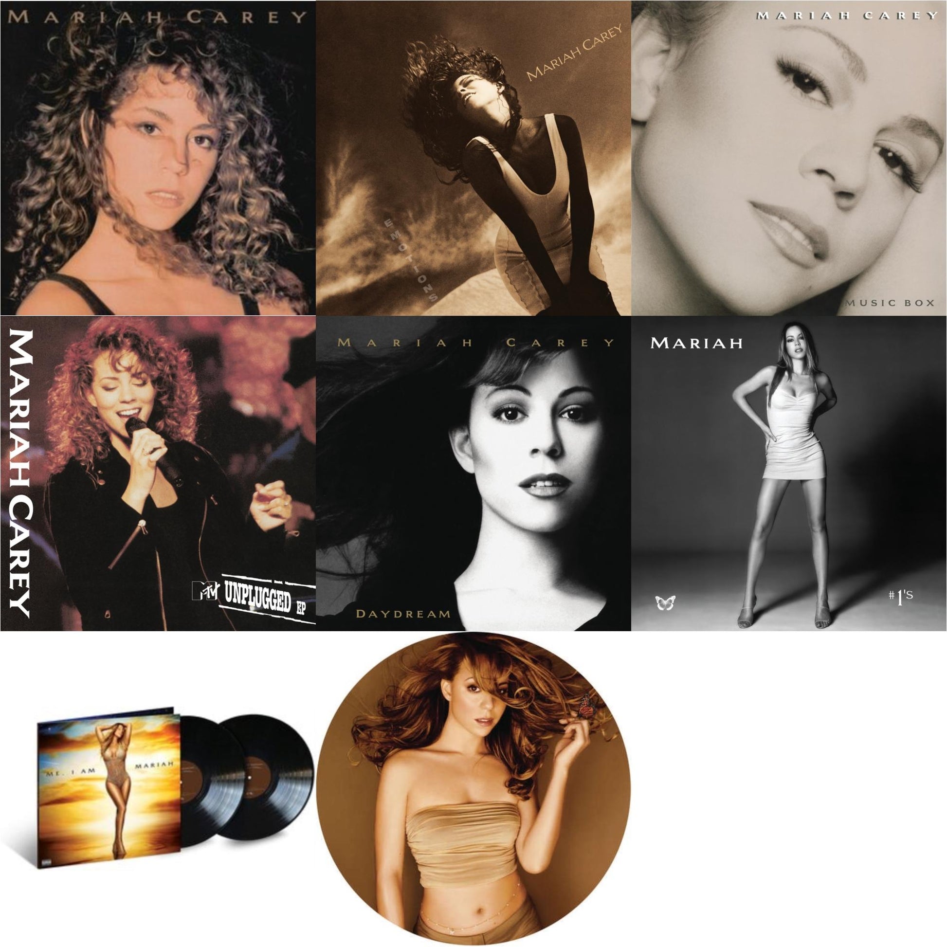 This is a 8 LP Vinyl SKU bundle.
1.This LP Vinyl is brand new.Format: LP VinylMusic Style: Contemporary R&BThis item's title is: Mariah CareyArtist: Mariah CareyLabel: LEGACYBarcode: 194397763614Release Date: 10/2/2020
2.This LP Vinyl is brand new.