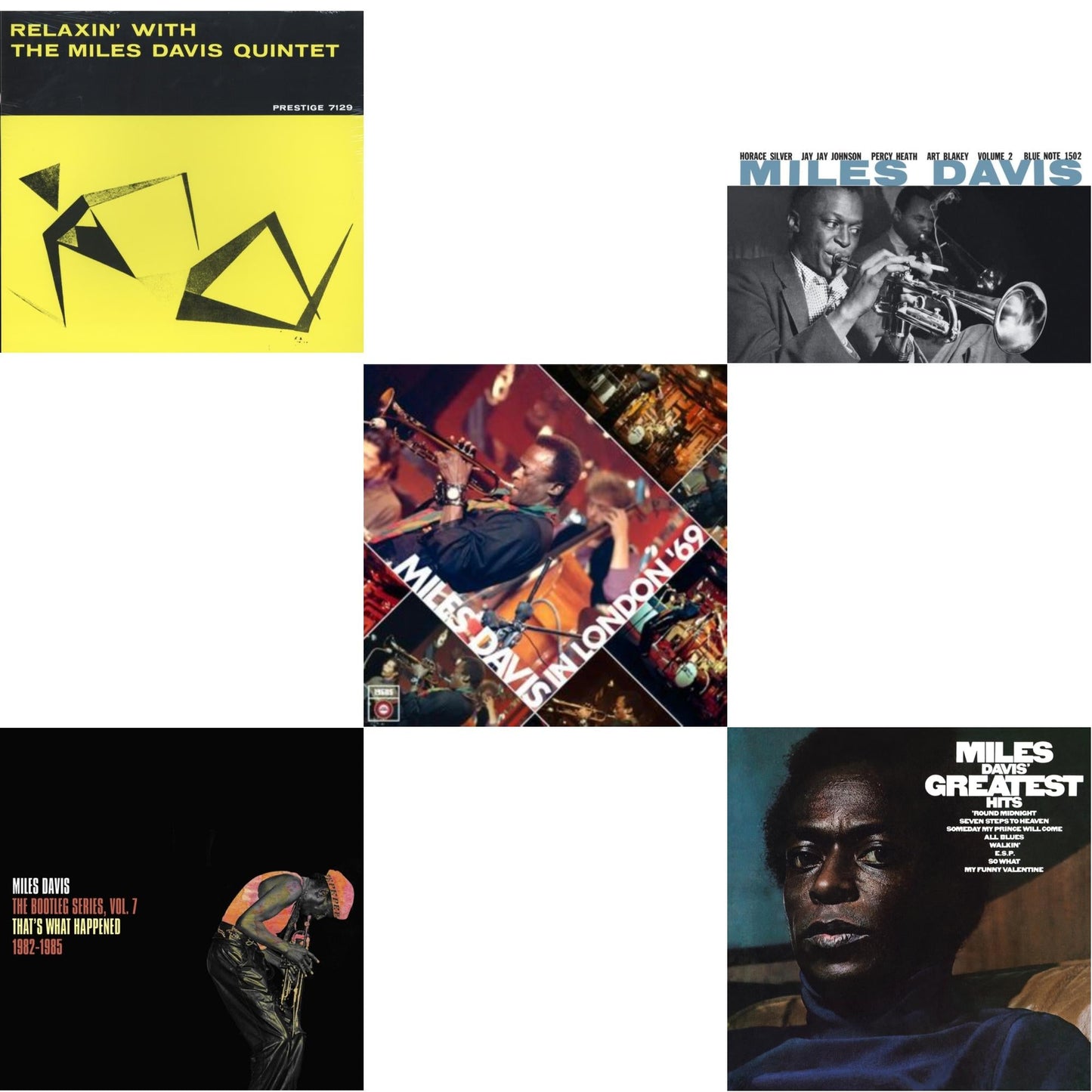 Relaxin With The Miles Davis Quintet & Bootleg Series Vol. 7: That’S What Happened 1982-1985 (2LP/White Vinyl) & Live At Ronnie Scott's 1969 & Volume 2 (Blue Note Classic LP Vinyl Series) & Greatest Hits (1969) (150G/Dl Code)