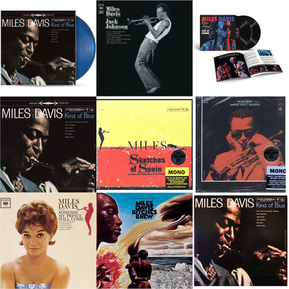 Miles Davis - Kind Of Blue (Blue LP Vinyl/Dl Code) & Tribute To Jack Johnson (140G/Dl Insert) & Merci, Miles! Live At Vienne (2LP) & Kind Of Blue (180G) & Sketches Of Spain (Mono) & Round About Midnight (180G/Mono) & Someday My Prince Will Come