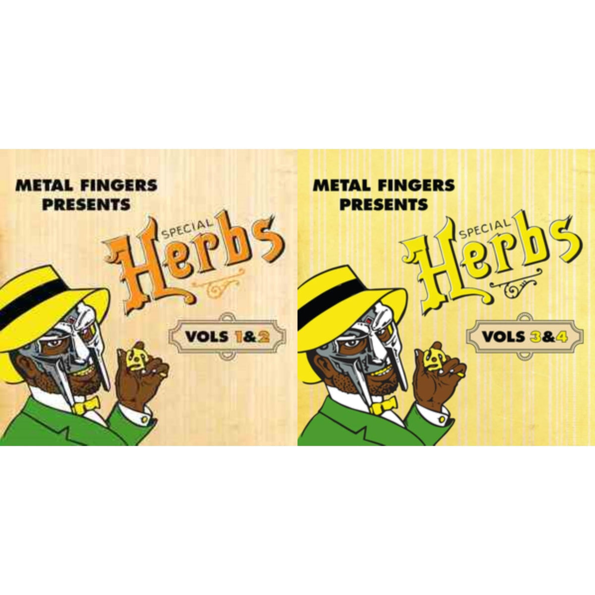 Metal Fingers Presents: Special Herbs Vol. 1 & 2 (2LP/Mustard Yellow Vinyl) & Metal Fingers Presents: Special Herbs Vol. 3 & 4 (2LP/Lemon Yellow Vinyl)