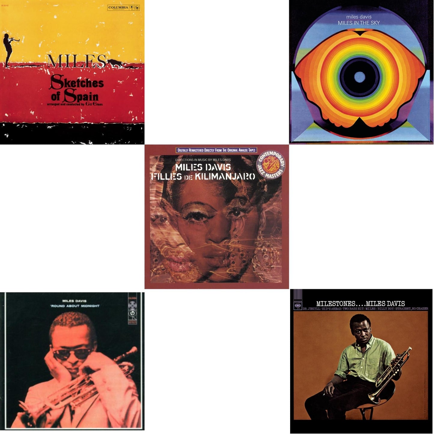 Sketches Of Spain & Round About Midnight & Filles De Kilimanjaro & Miles In The Sky & Milestones